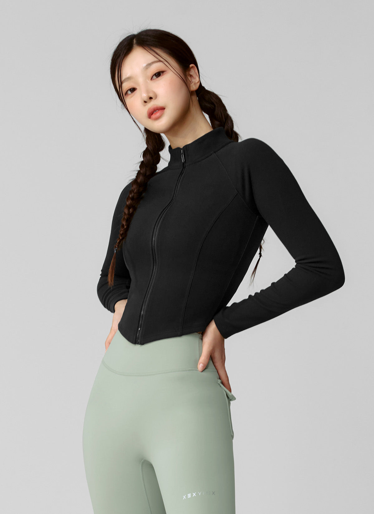 Active Crop Slim Fit Zip Up Jacket for Women - Lightweight Running Hoodie for Gym, Yoga & Outdoor Sports