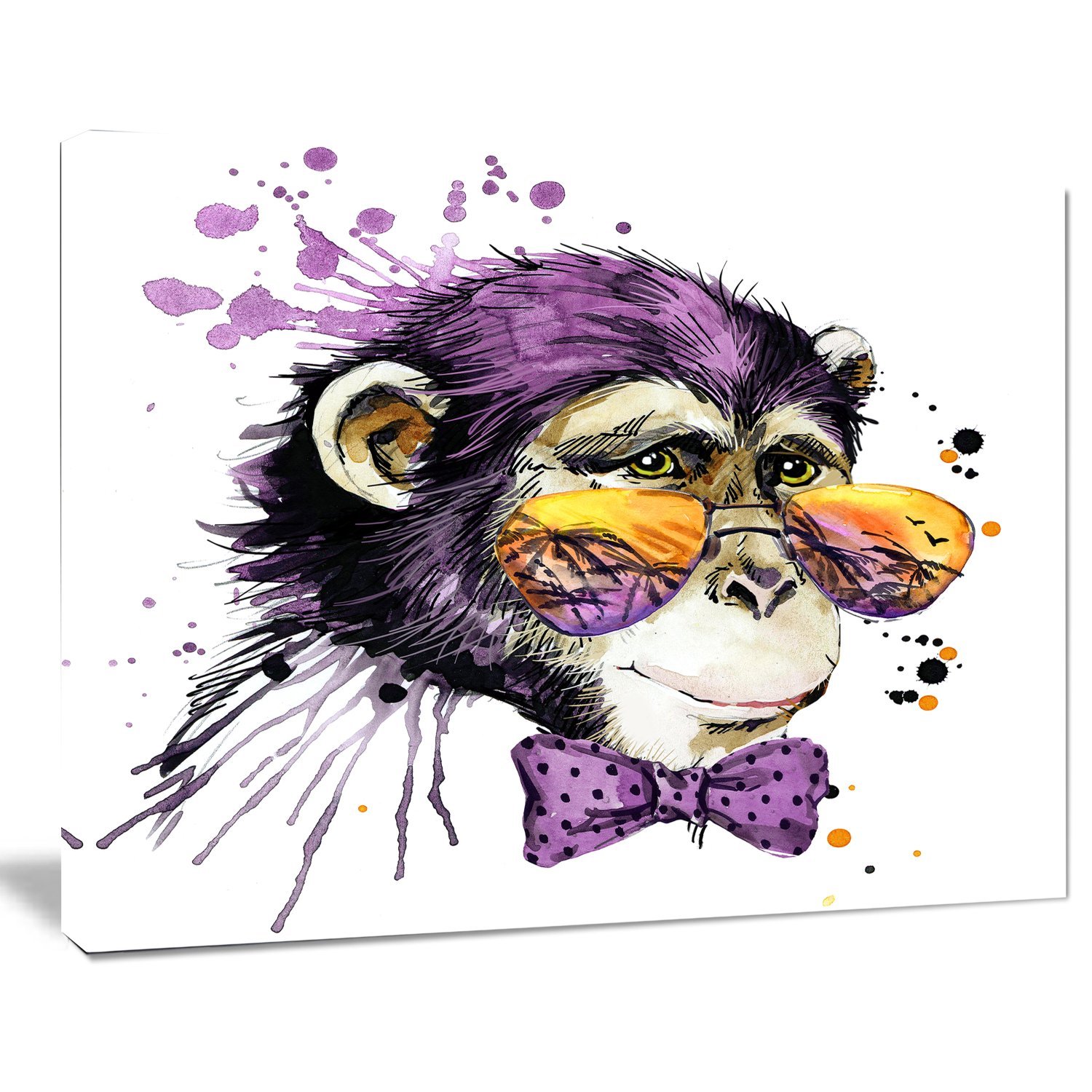 Fun Cool Monkey Animal Art Painting for Kids - Creative Wall Decor for Children's Room & Playroom