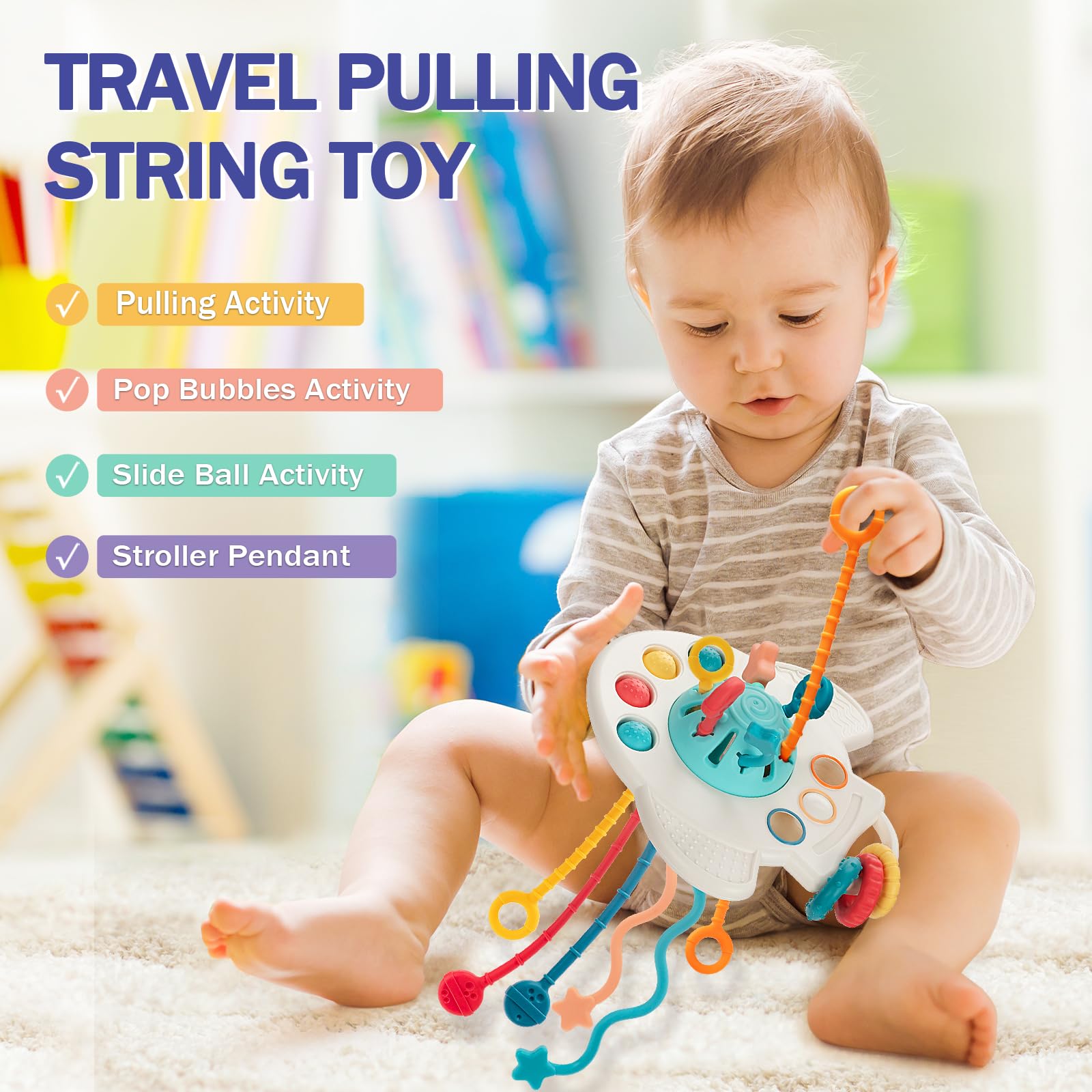 Montessori Baby Toys 6-12 Months - 5-in-1 Learning Set for Toddlers | Playtime & Travel Essentials