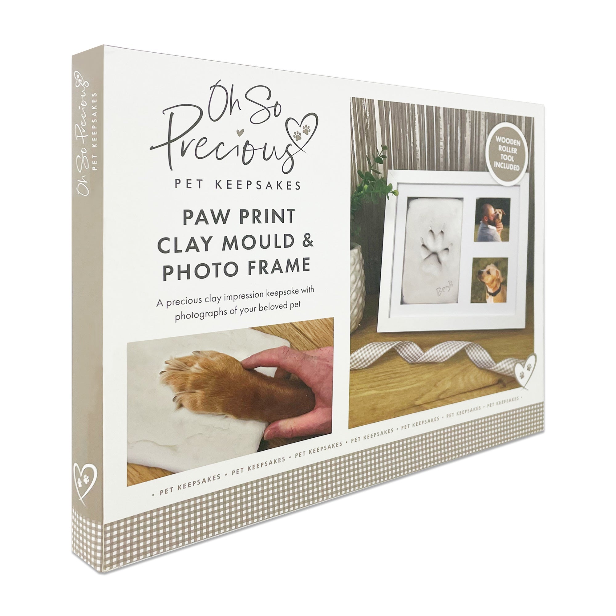 DIY Paw Print Clay Mould & Photo Frame Kit for Pets - Create Lasting Memories with Custom Clay Impressions & Picture Frames (Perfect for Pet Memorials, Gifts & Keepsakes)