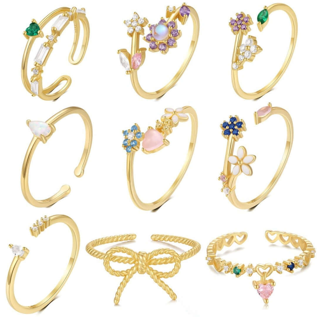 Love Heart Bow Stackable Ring | R515 | Elegant & Dainty Jewelry for Women | Perfect for Valentine's Day, Anniversary & Everyday Wear