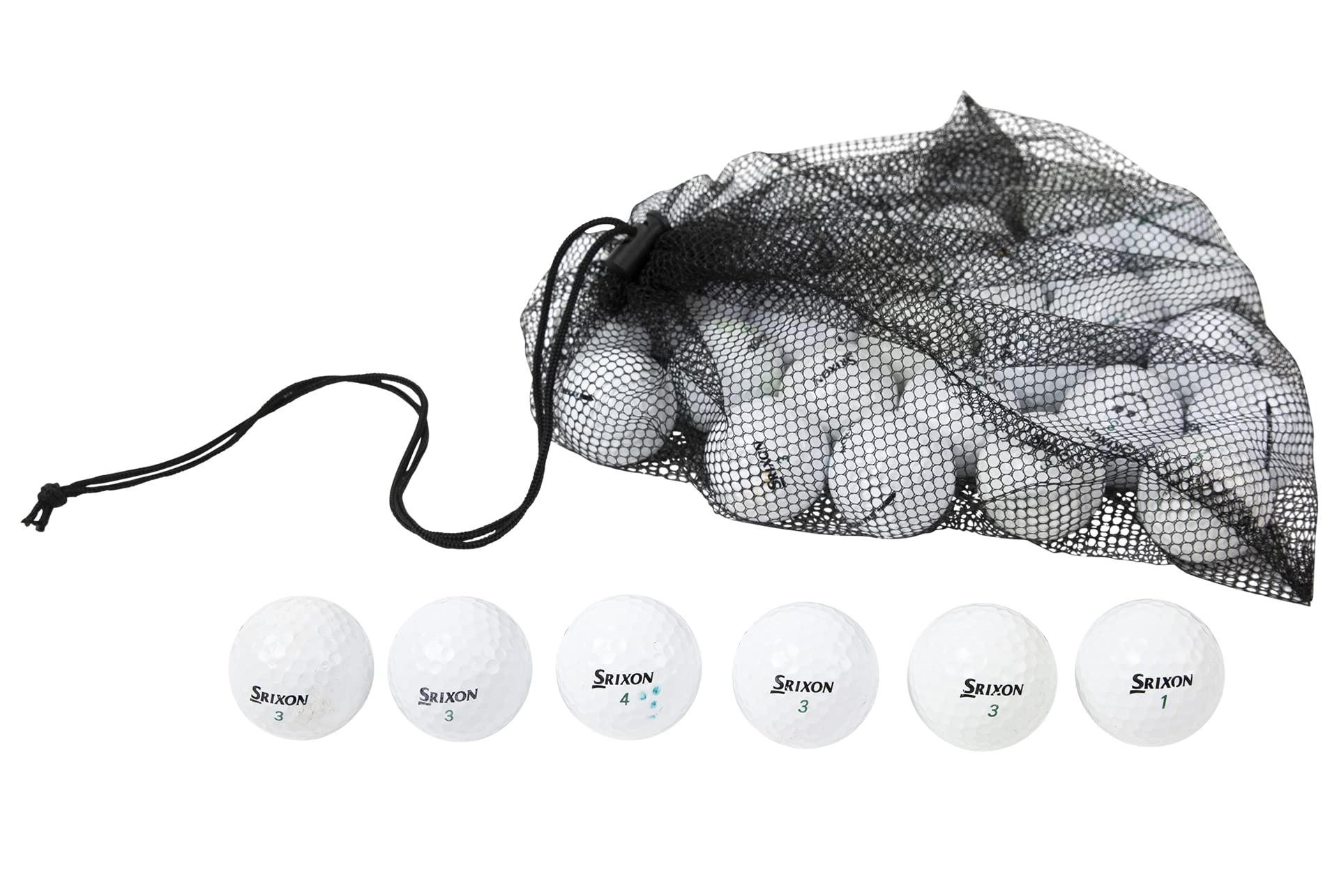 Recycled & Used Srixon Soft Feel Golf Balls - Eco-Friendly Clean Green Golf Balls with Mesh Bag | Perfect for Practice, Driving Range & Budget-Conscious Golfers