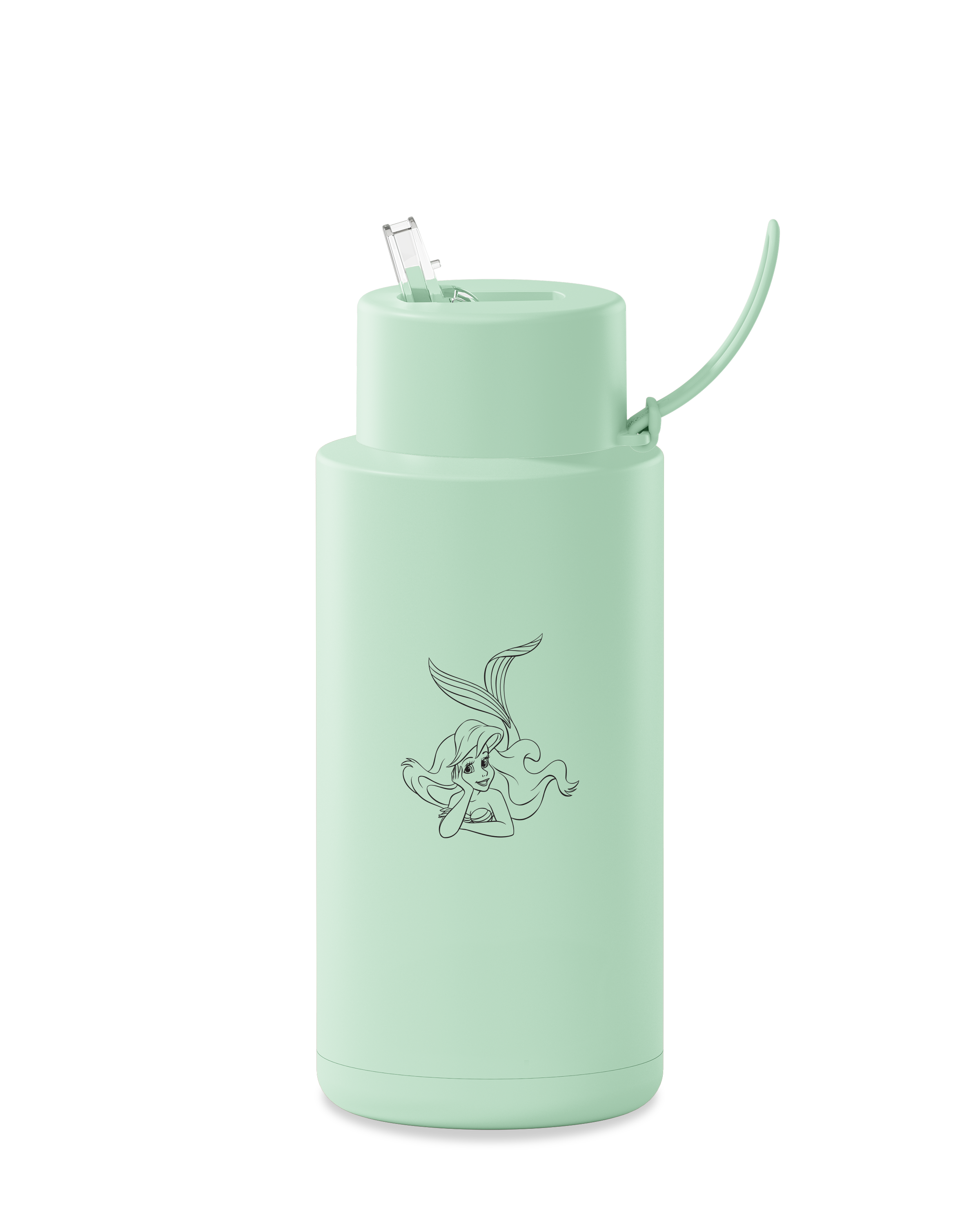 The Little Mermaid Ceramic Reusable Water Bottle - 34oz (1000ml) Insulated Travel Mug for Kids & Adults - Perfect for School, Gym, Hiking & Outdoor Activities