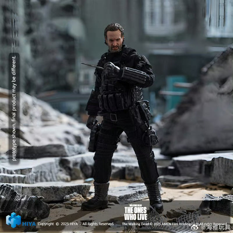 HIYA 16CM 1/12 Scale The Walking Dead: The Ones Who Lived Rick Grimes Action Figure - Highly Detailed Collectible Toy for Display & Role Play Scenes