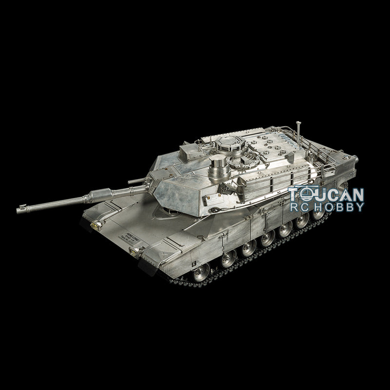 1/8 Scale Henglong 1239MM Full Metal M1A2 Abrams RTR RC Tank - 360° Rotating Turret, Smoke Unit, Barrel Recoil, Battery Sound System | Ready-to-Run Remote Control Military Tank for Outdoor Battles & Collection Display