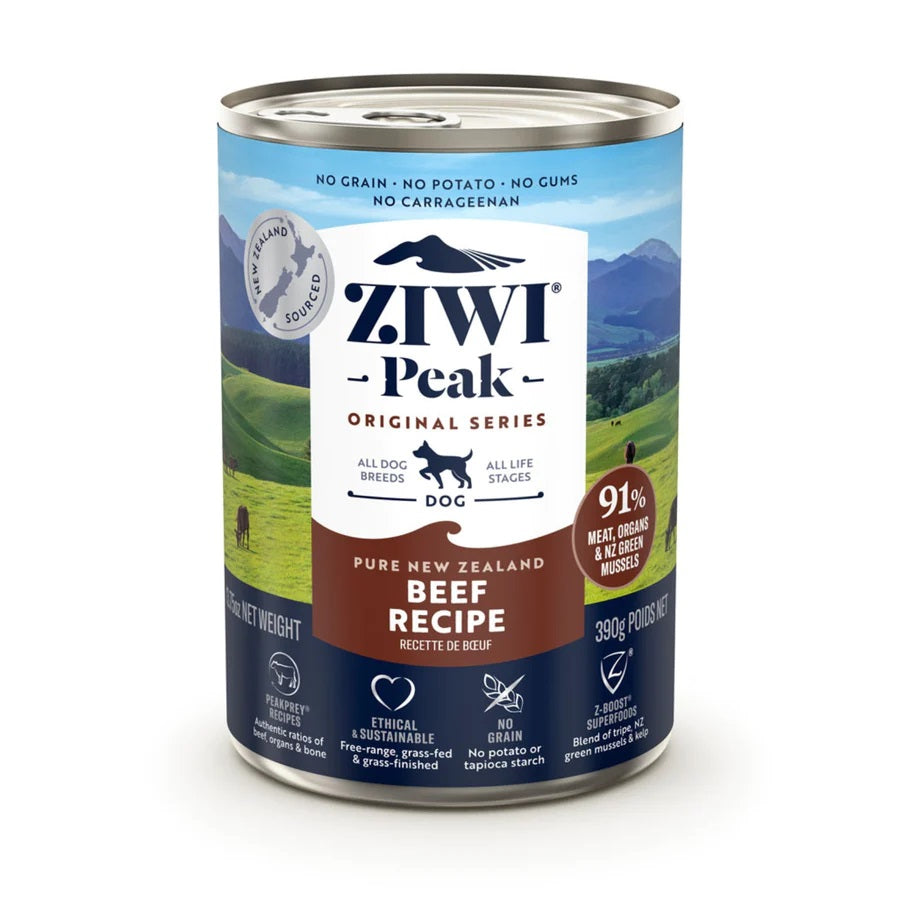 Ziwi Peak Grain-Free Wet Dog Food - Beef Recipe, 13.75 oz Can - High Protein Natural Dog Food for Adult & Senior Dogs - Perfect for Mealtime, Training Treats & Travel Feeding