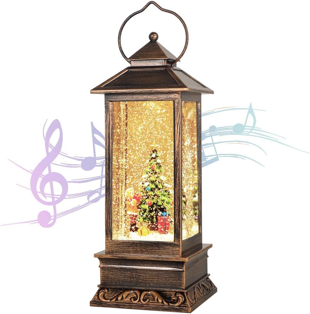 Christmas Lantern & Snow Globe with Music - Holiday Decorations for Tree, Home & Garden - Perfect Christmas Gifts for Indoor & Outdoor Decor