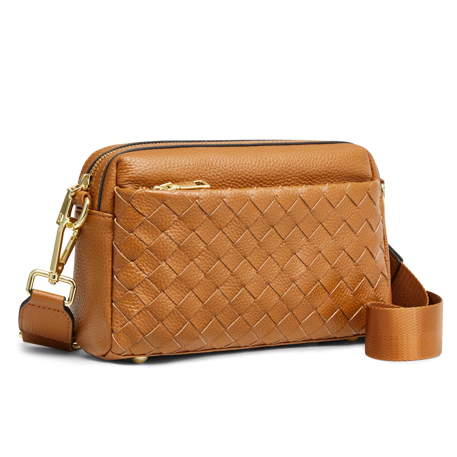Kattee Woven Leather Shoulder Bag for Women - Crossbody Purse for Daily Use