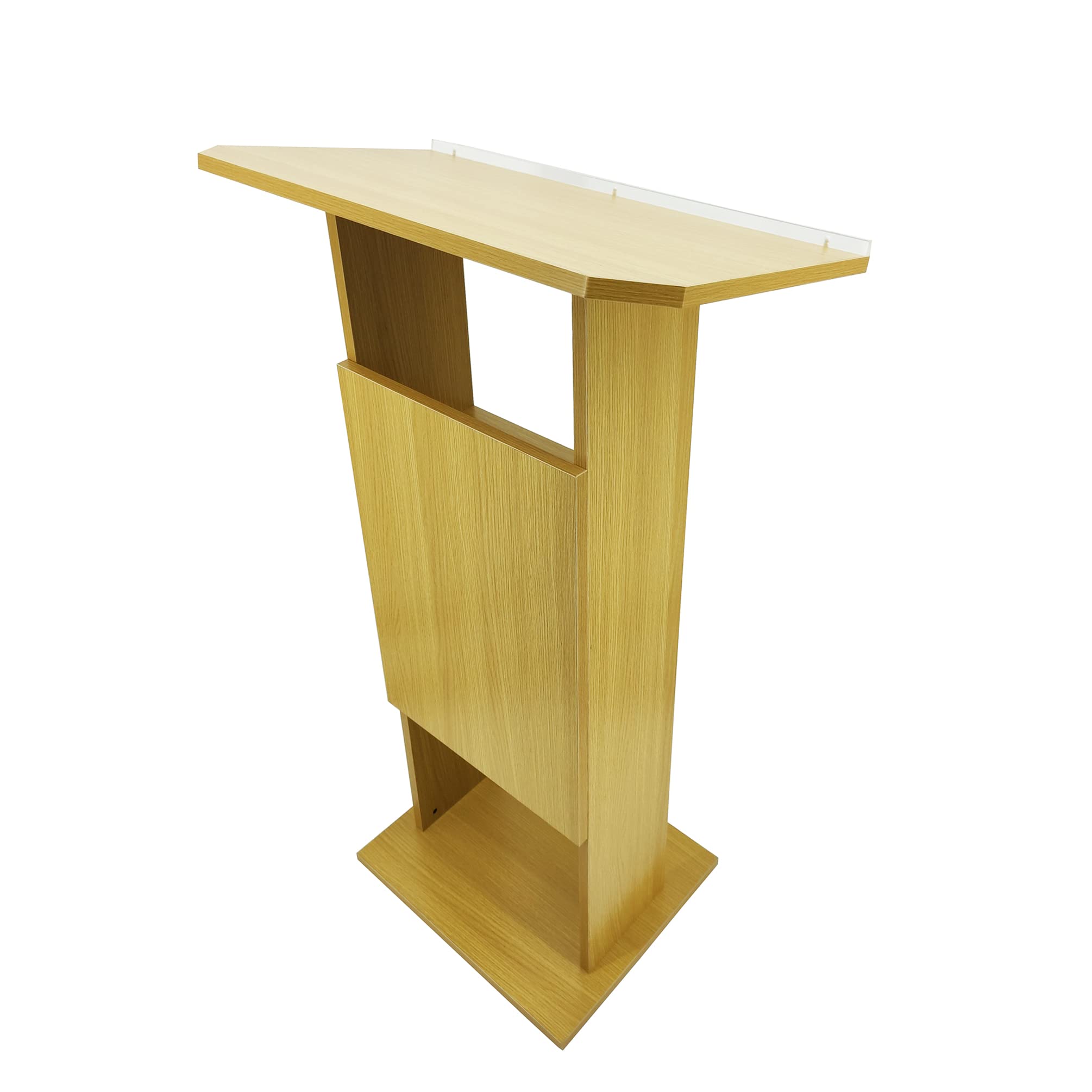 FixtureDisplays® Wooden Podium Lectern - MDF Wood Stand for Church, Wedding, Reception & Events - 14302 - Perfect for Speeches, Presentations & Ceremonies