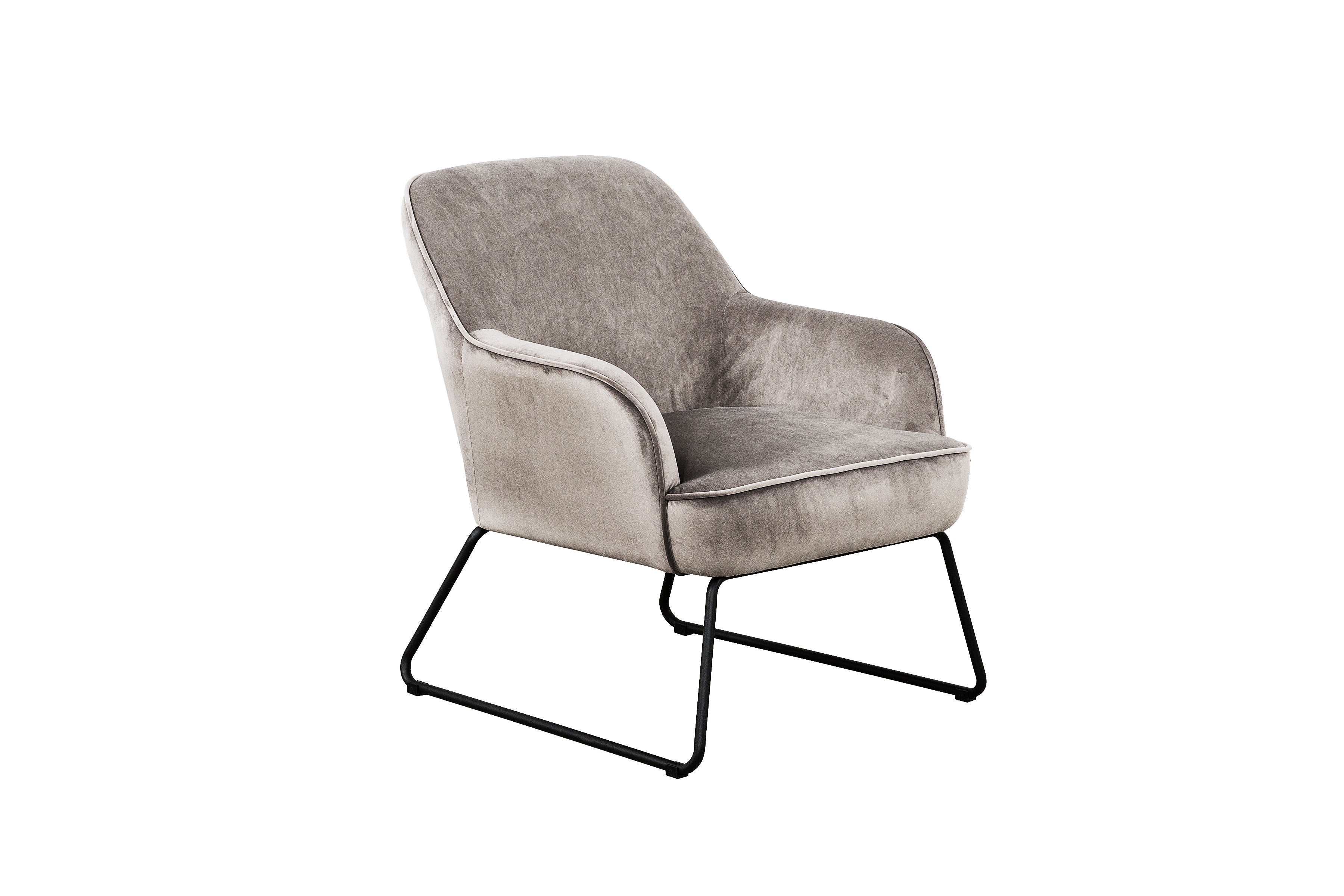 Alea Accent Chair - Modern Slate Upholstered Living Room Chair for Home Office, Lounge & Reading Nook - Comfortable Mid-Century Style Armchair with Solid Wood Legs