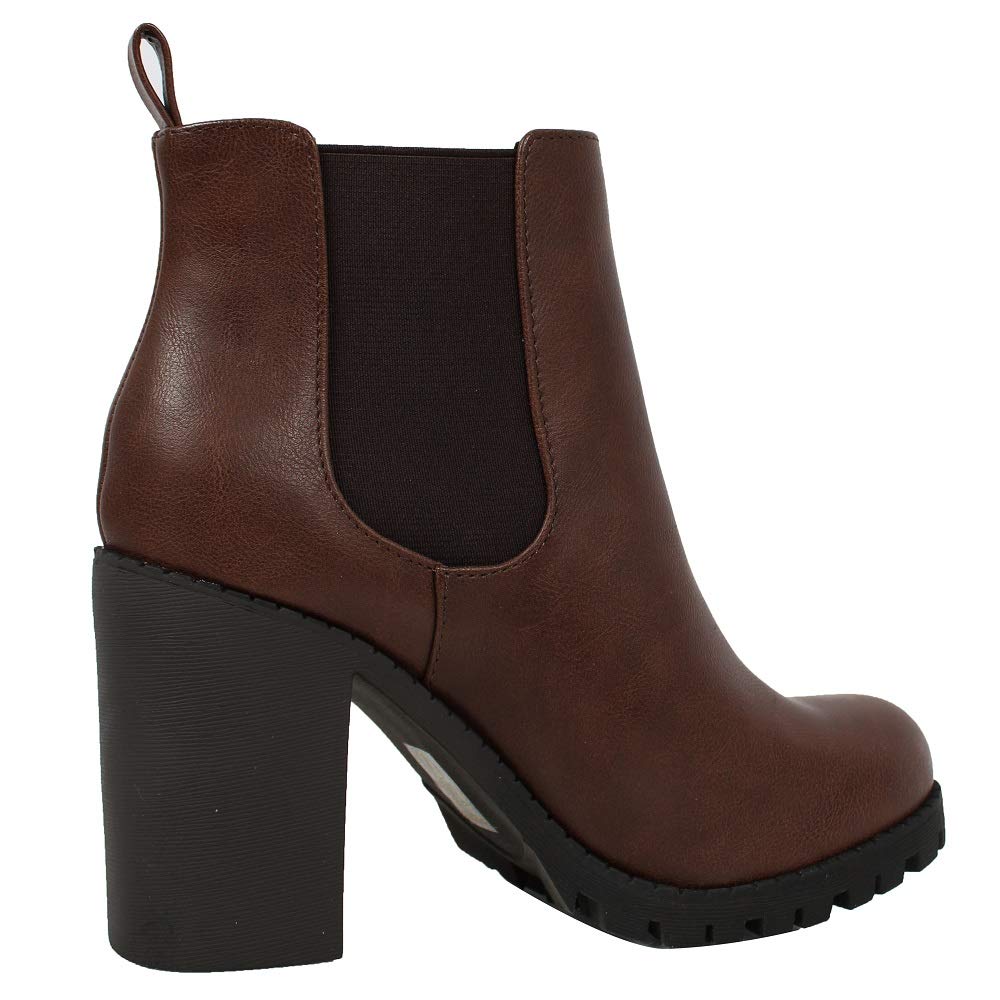 Women's Chelsea Pull On Ankle Boots with Block Heel & Tab Detail - Stylish & Comfortable for Casual Outings, Work & Date Nights