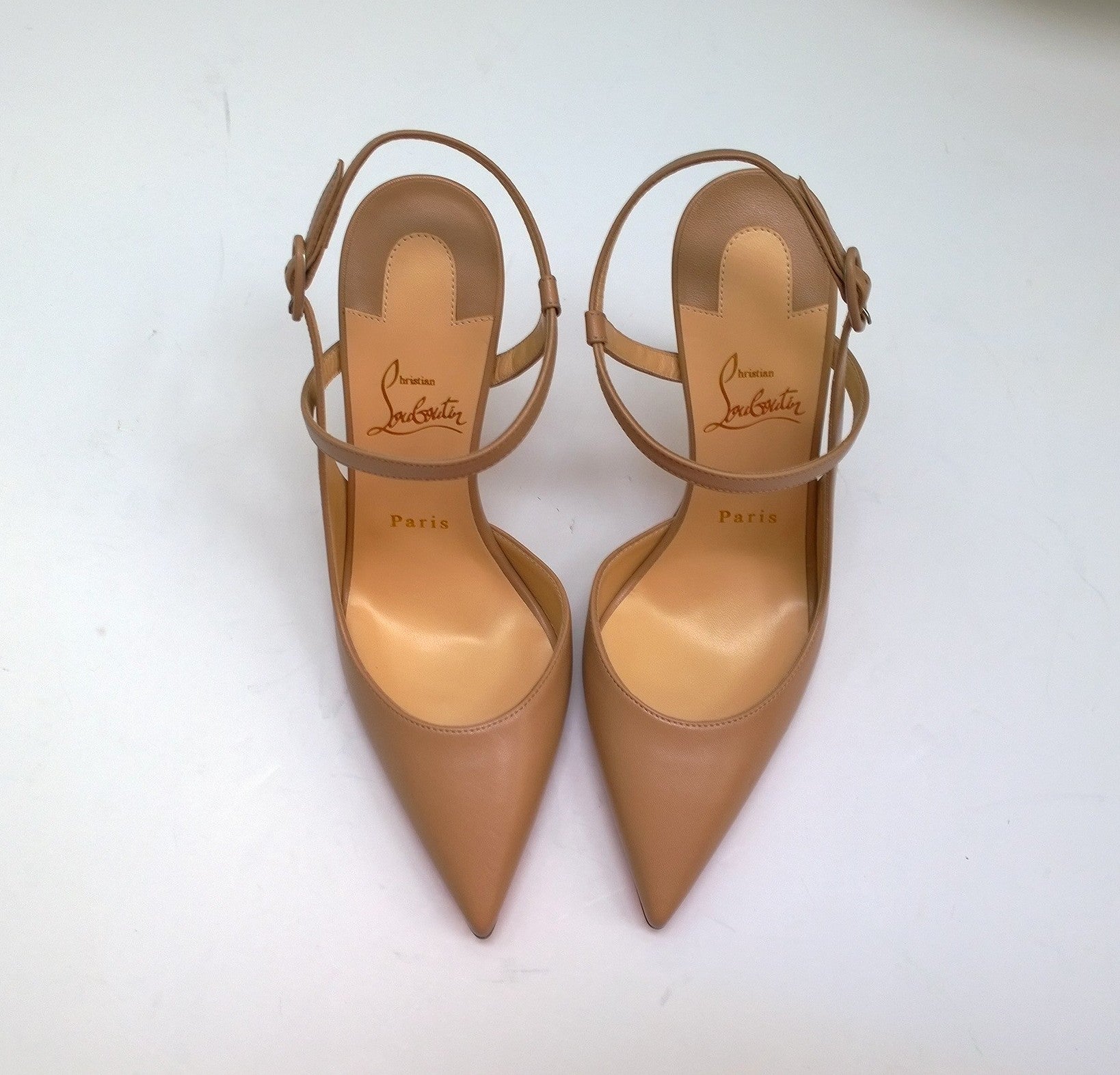 Christian Louboutin Jenlove 100 Blush Warm Beige Nude Ankle Strap Pumps - Women's Luxury High Heels for Weddings, Parties & Special Occasions