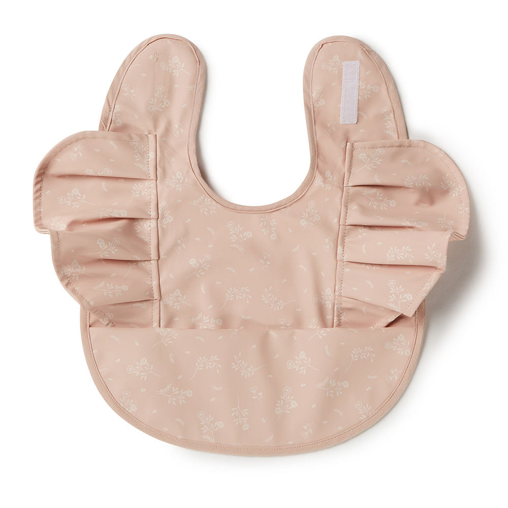 Snuggle Hunny Waterproof Frill Snuggle Bib for Babies - Dusty Rose | Soft & Absorbent Drool Bibs for Infants & Toddlers | Perfect for Feeding, Teething, and Everyday Use