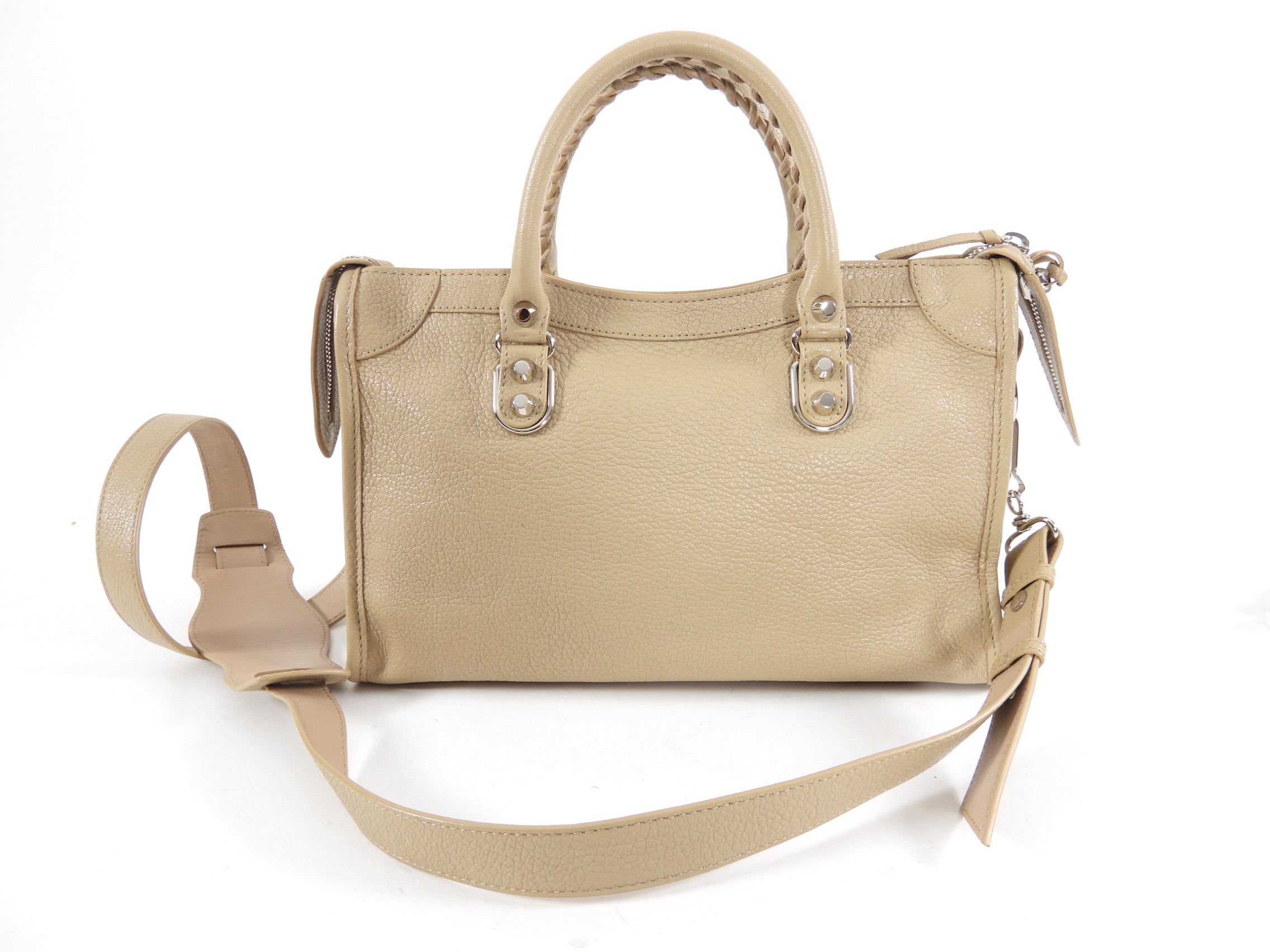 Balenciaga Beige Small Metallic Edge City Bag - Luxury Designer Crossbody Handbag for Women | Perfect for Date Night, Parties & Everyday Use