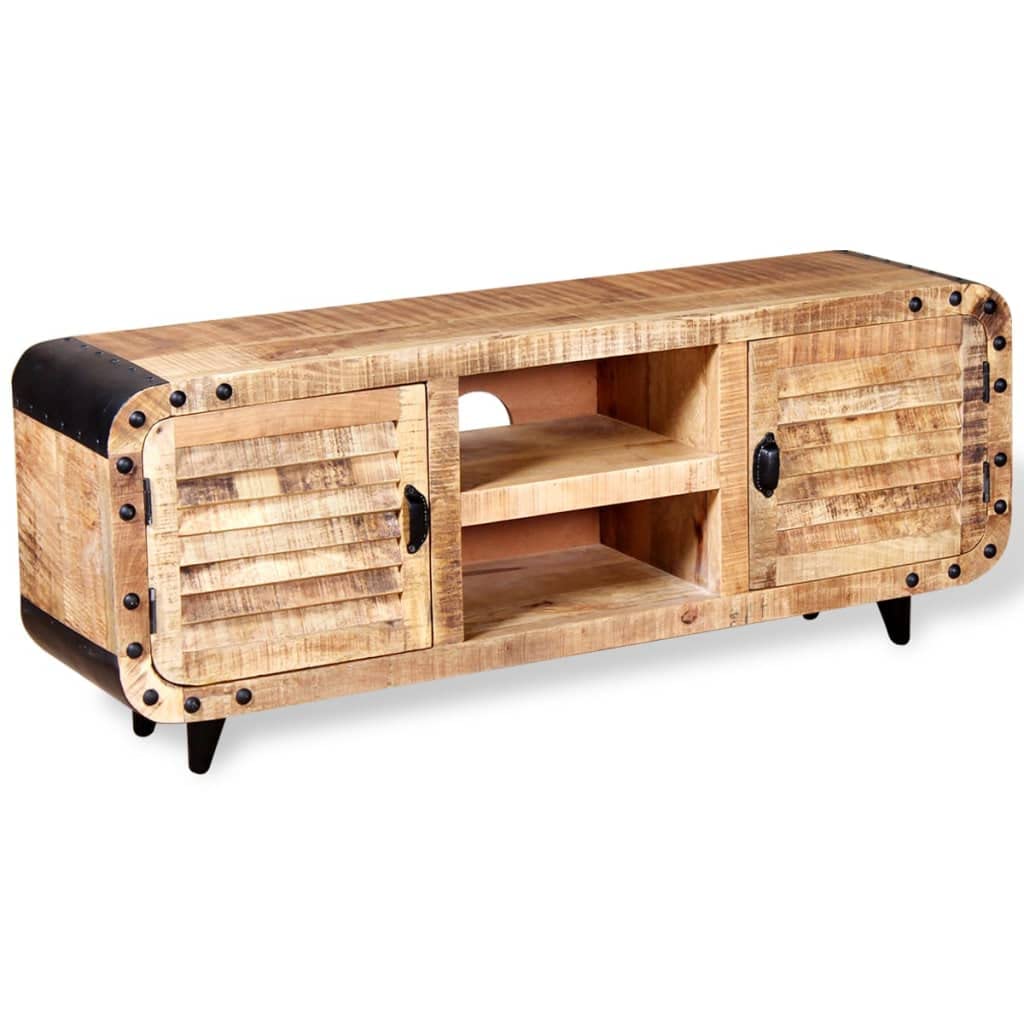 Rustic Mango Wood TV Stand with Storage - 47.2