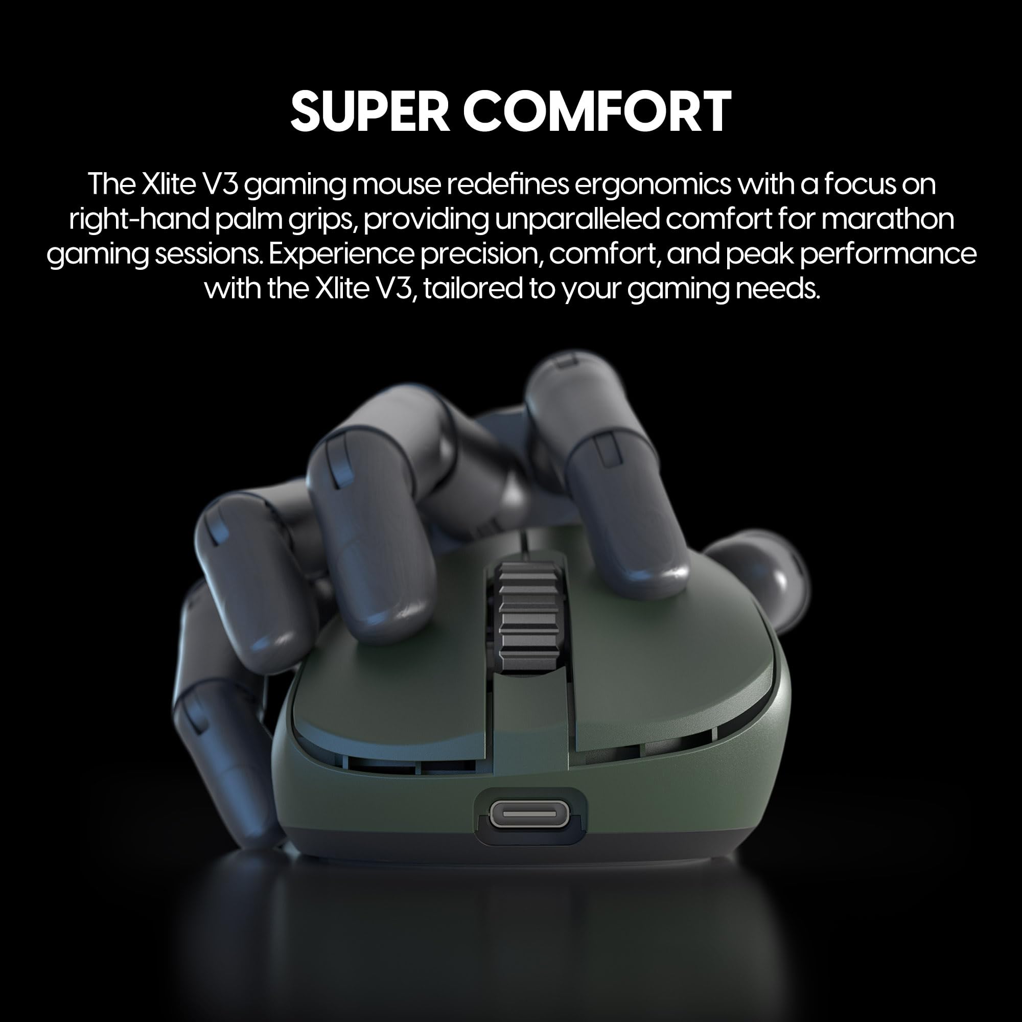 Pulsar Xlite V3 ES Wireless Gaming Mouse - 65g Lightweight, Right-Handed, OLED Display, 4K Dongle, 2.4GHz, 4K/8K Polling Rate, PAW3395 26K DPI Sensor, 100H Battery Life (Green) - Perfect for FPS, MOBA & Esports Gaming