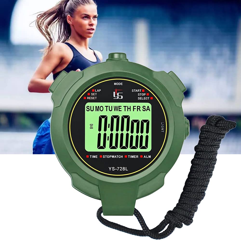 Waterproof Digital Sports Stopwatch with LCD Display - Handheld Electronic Timer for Swimming, Running, Soccer Training - Perfect for Coaches, Athletes & Fitness Enthusiasts
