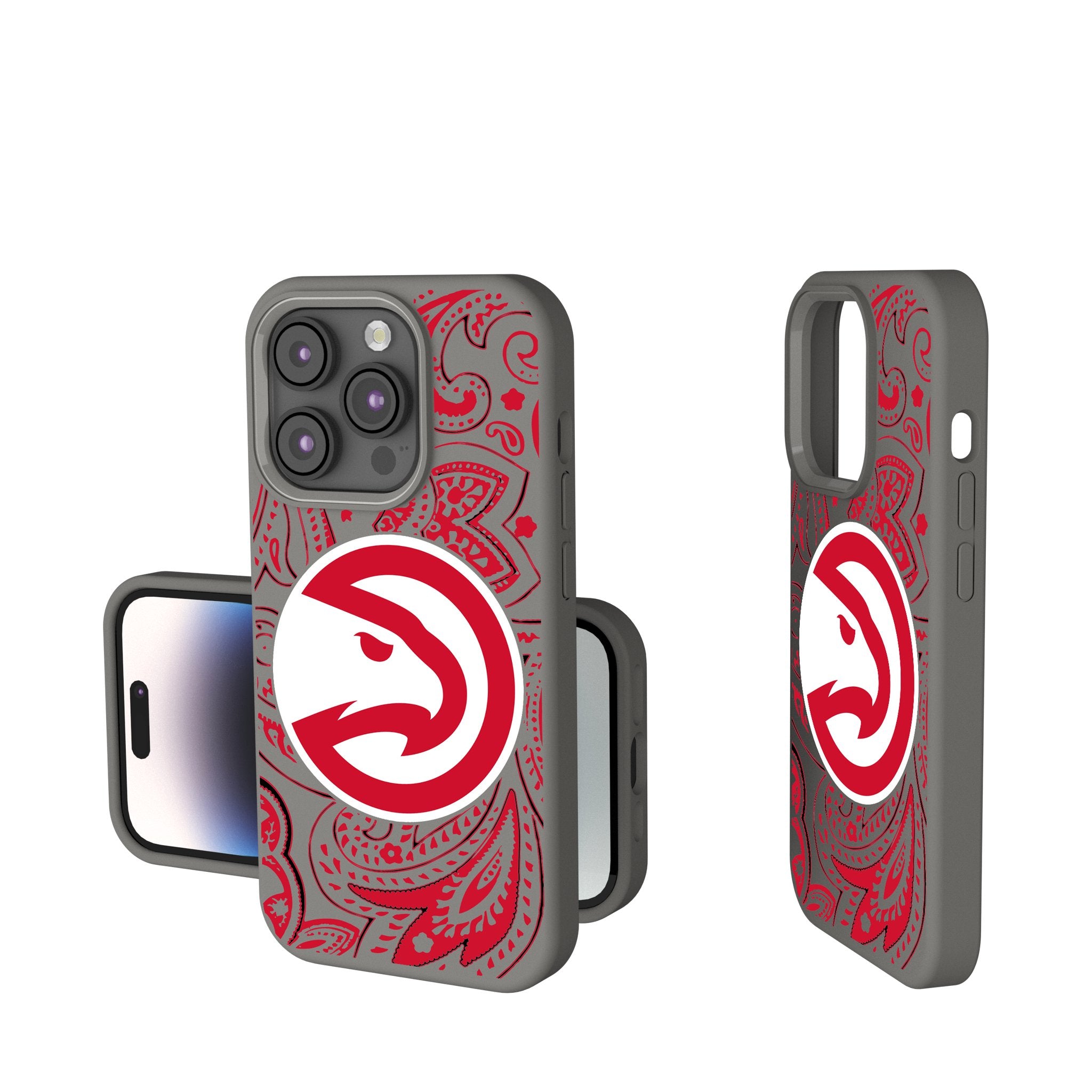 Atlanta Hawks Paisley Pattern Soft Touch Phone Case - Durable Protective Cover for iPhone & Samsung - Perfect for Basketball Fans & Game Days