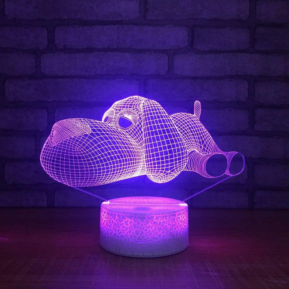 3D Dog Night Light USB Powered - Touch Switch LED Desk Lamp with 7 Color Changing Modes, Optical Illusion Decor for Kids Room, Bedside Table & Birthday Gift