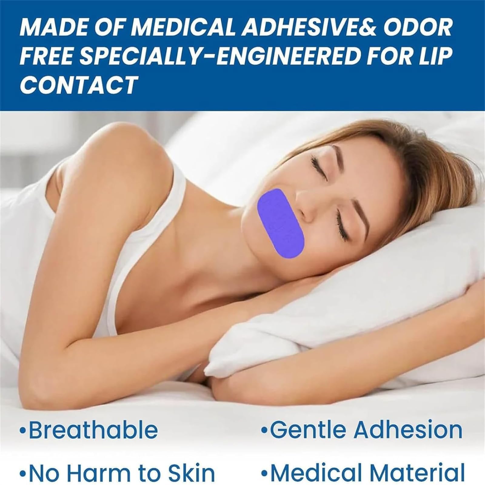 Noctivo Anti-Snoring Mouth Tape for Sleep Apnea - Breathable Sleeping Aid to Stop Snoring & Mouth Breathing - 1 Pack - Perfect for Nighttime Use and Travel