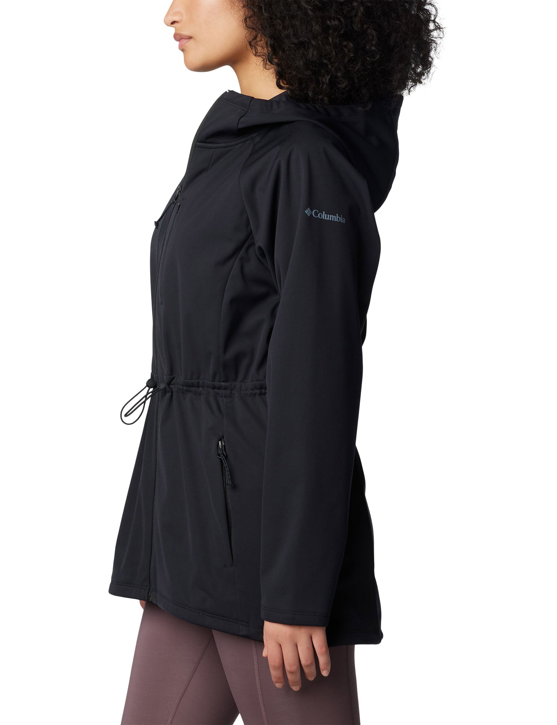 Flora Park II Mid Softshell Jacket for Men & Women - Lightweight Waterproof Windbreaker for Hiking, Running & Outdoor Activities - Black