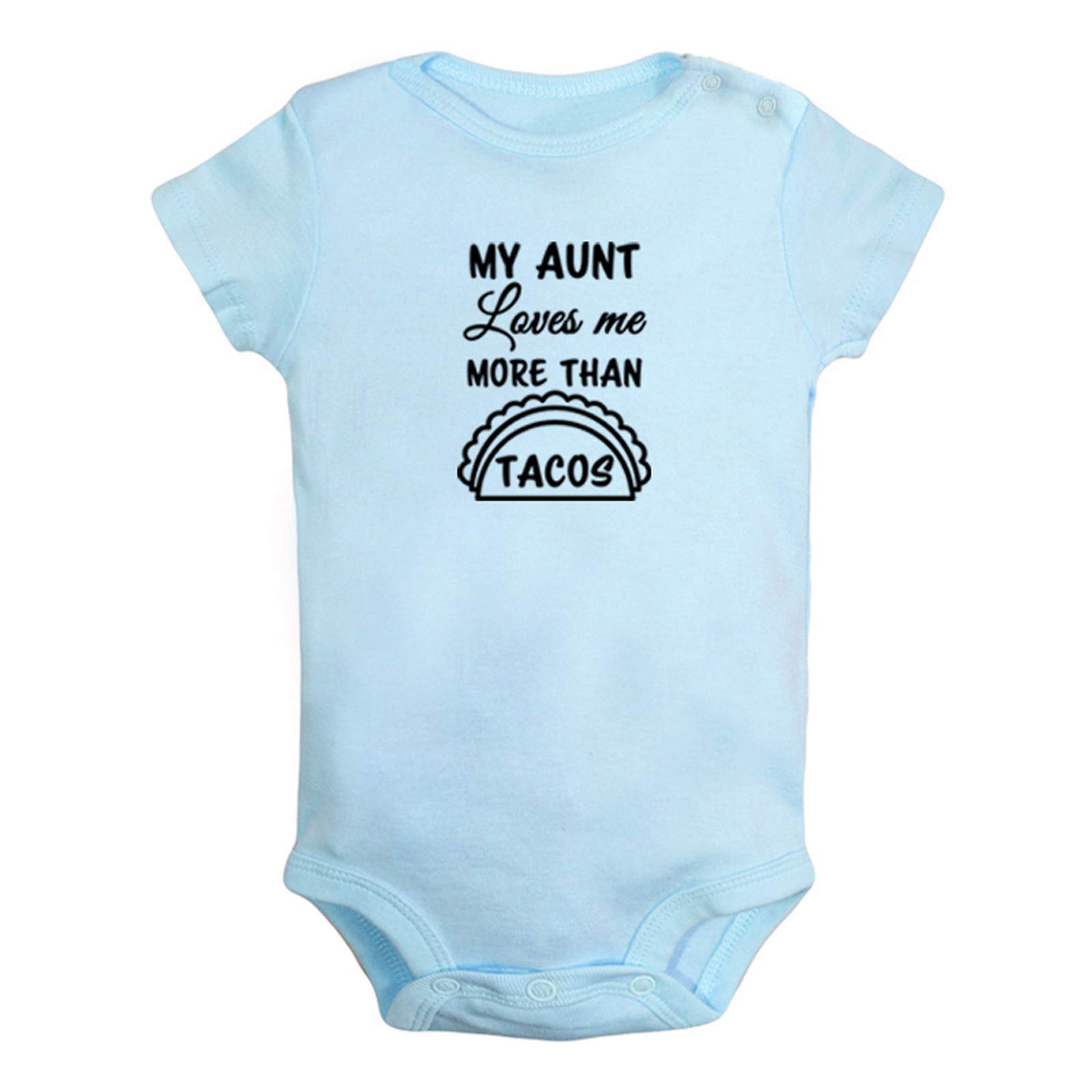 iDzn Pack of 2 Funny Baby Romper Outfits - 'Back Off! I Have A Crazy Aunt' & 'My Aunt Loves Me More Than Tacos' Infant Bodysuits for Newborns - Perfect for Family Gatherings, Photo Shoots & Birthday Parties