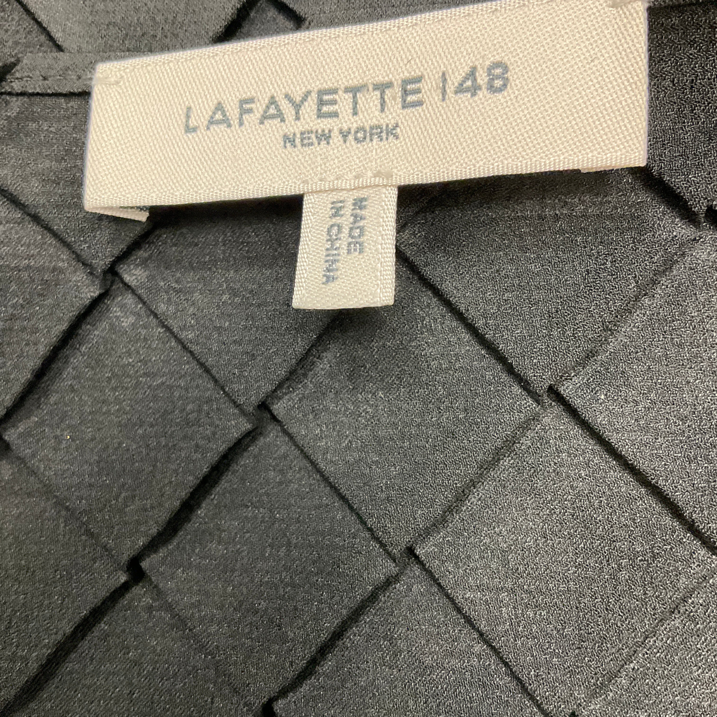 Lafayette 148 New York Women's Black Sleeveless Textured Maxi Dress - Elegant Evening Gown for Weddings, Parties & Special Occasions