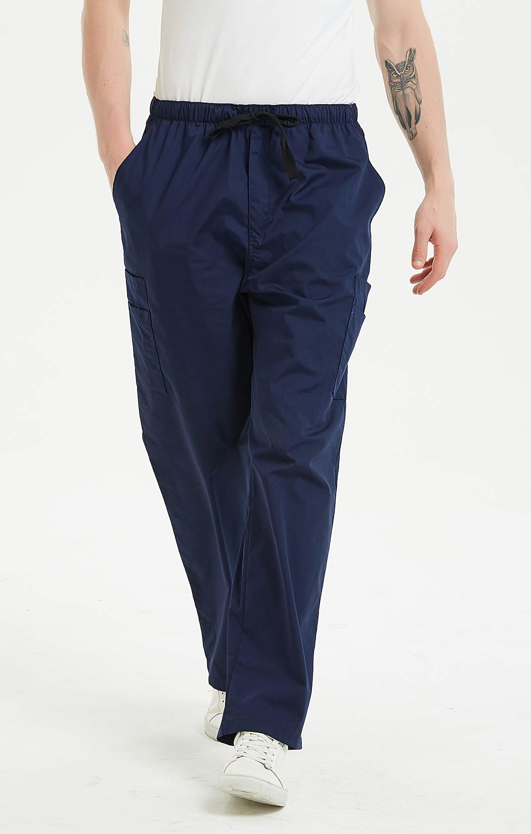 VOGRYE Men's Scrub Pants - 7-Pocket Medical Work Pants with Elastic Waistband, Anti-Wrinkle & Comfortable Healthcare Uniform for Doctors, Nurses, Dentists - Perfect for Hospital Shifts, Clinics & Healthcare Professionals