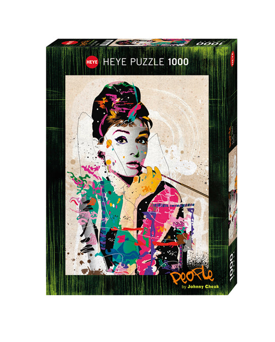 Heye 1000-Piece Jigsaw Puzzle - Audrey Hepburn Portrait by Johnny Cheuk | Collectible Art Puzzle for Adults, Home Decor & Relaxation