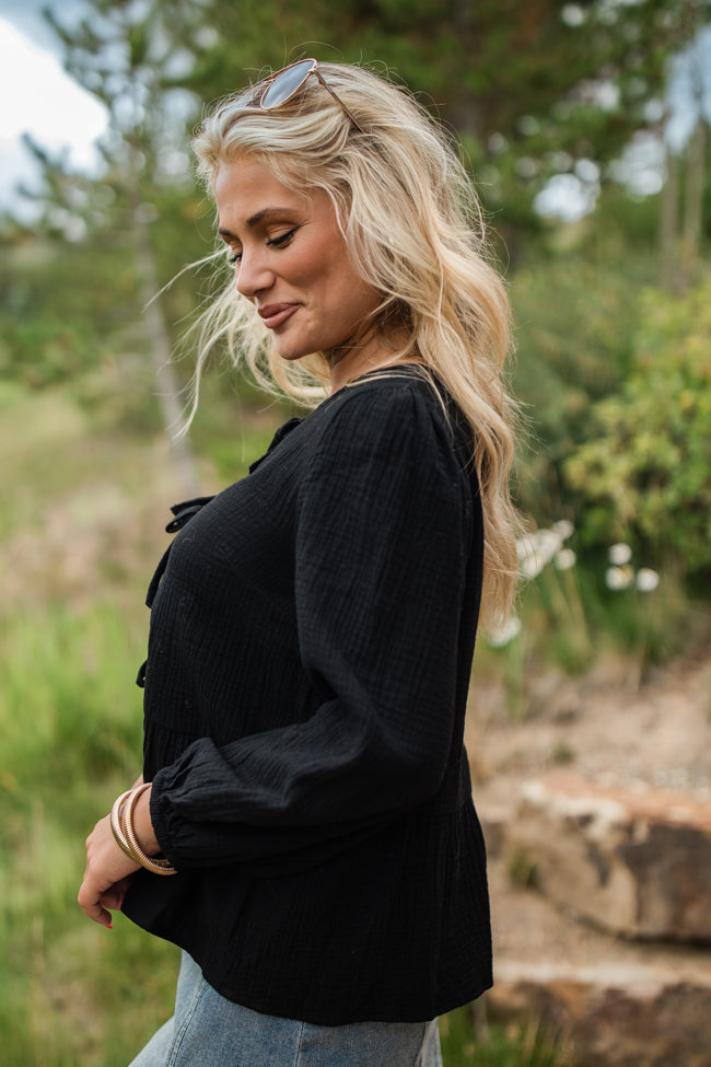 Elegant Black Bow Detail Blouse for Women | Chic Office & Party Wear | Final Sale