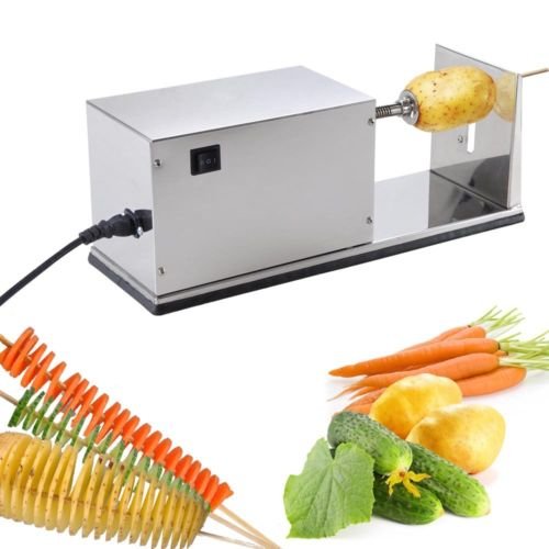 Stainless Steel Electric Potato Chips Slicer & Vegetable Cutter - 110V 20W for Home Kitchen, Fast Food Prep & Party Snacks