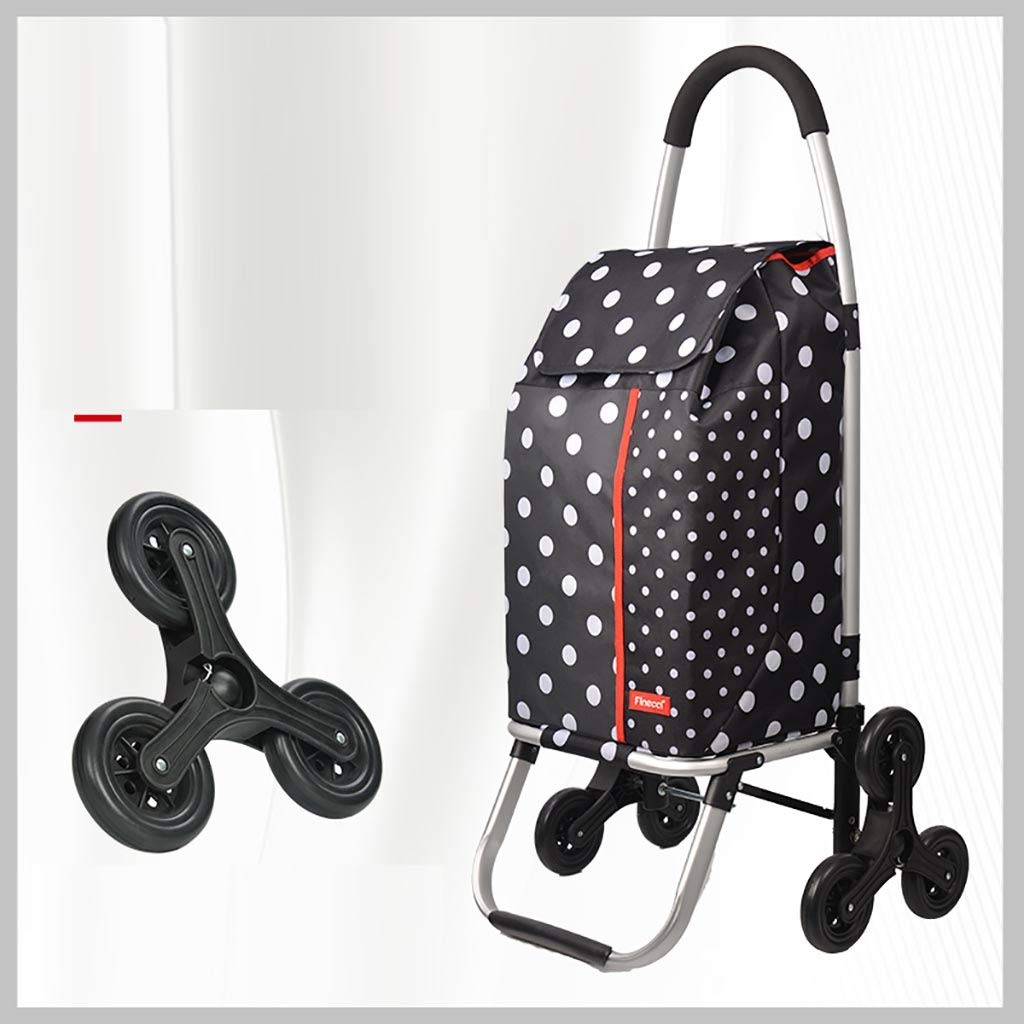 Mllkcao Foldable Portable Hand Truck & Grocery Shopping Cart - Stair-Climbing Dual-Purpose Trolley for Home & Market Use | Heavy Duty Folding Utility Cart for Stairs, Supermarket, Warehouse & Apartment Moving