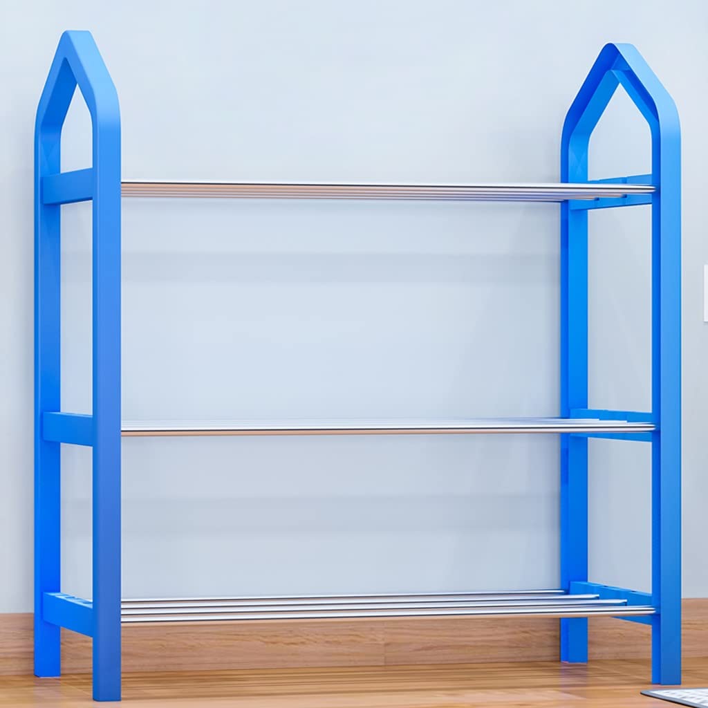 Modern Multi-Layer Shoe Rack | Space-Saving Shoe Storage Organizer | Blue Shoe Cabinet for Home & Entryway | Easy Assembly Shoe Shelf for Closet & Bedroom Organization
