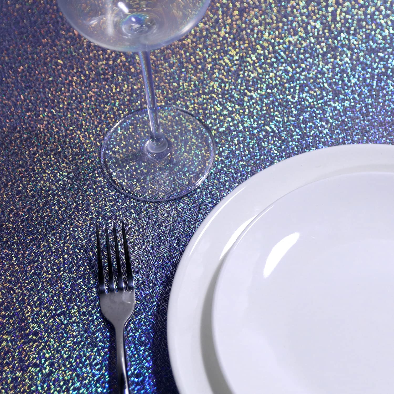 Fitable Sequin Tablecloth 52x70 Inch - Sparkling Glitter Table Cover for Wedding, Baby Shower, Birthday Party, Holiday Banquet - Dark Blue Elegant Table Overlay for Cake Tables & Special Events