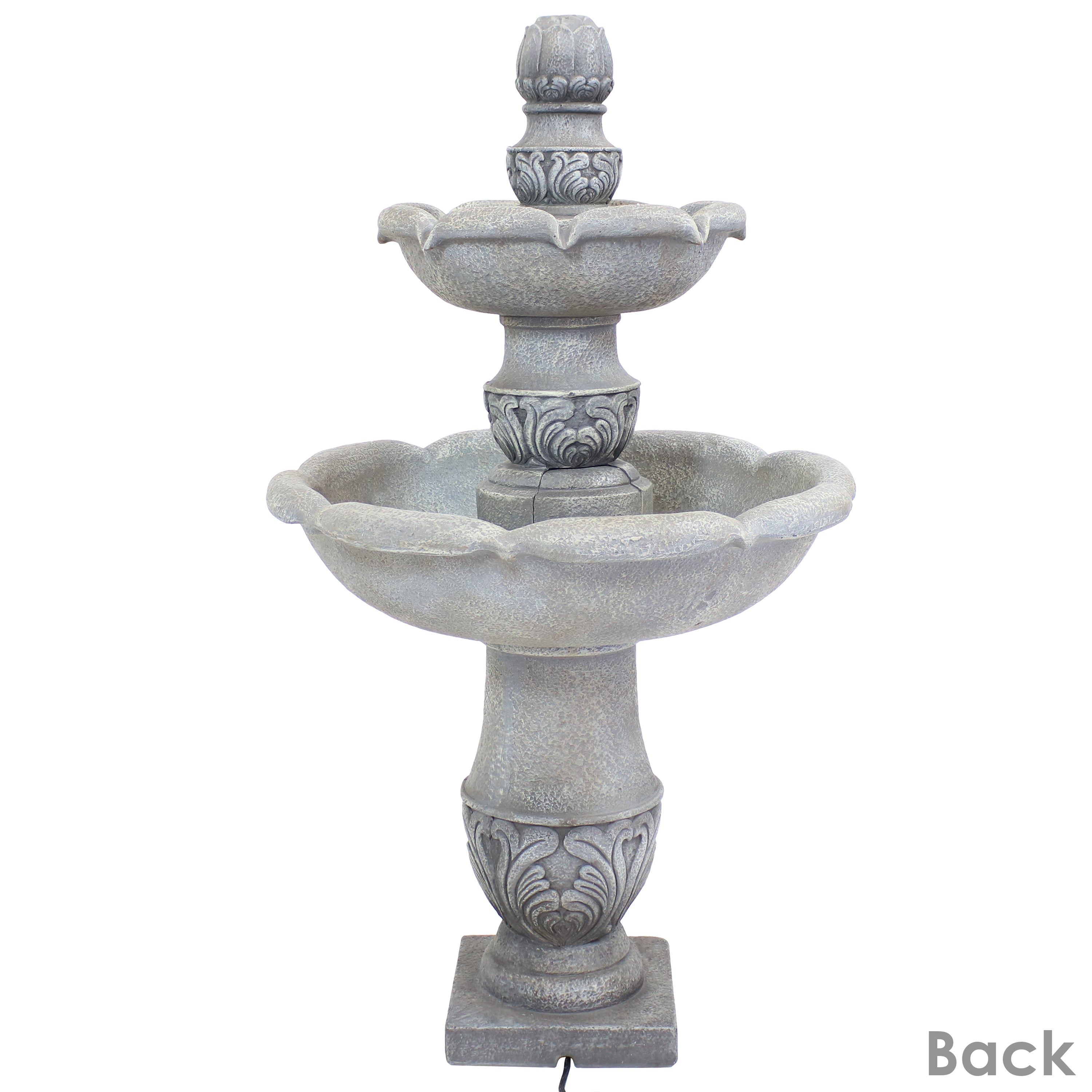 Sunnydaze 2-Tier Outdoor Water Fountain with French Garden Design - 50