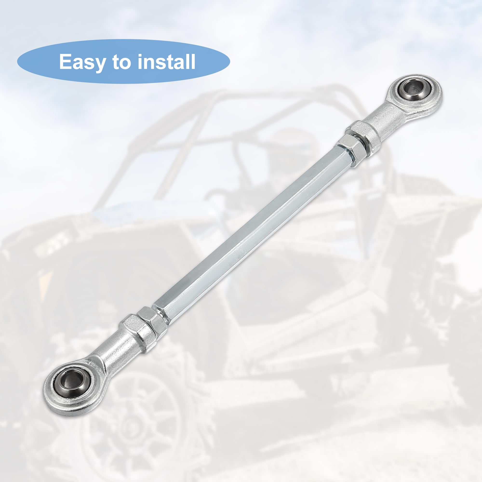 Motoforti 2-Pack 160mm Adjustable Steering Tie Rod Ball Joint with 8mm Hole - Fits 49cc Electric ATV & Go Kart - Silver Tone Steering Suspension Upgrade for Off-Road & Trail Riding