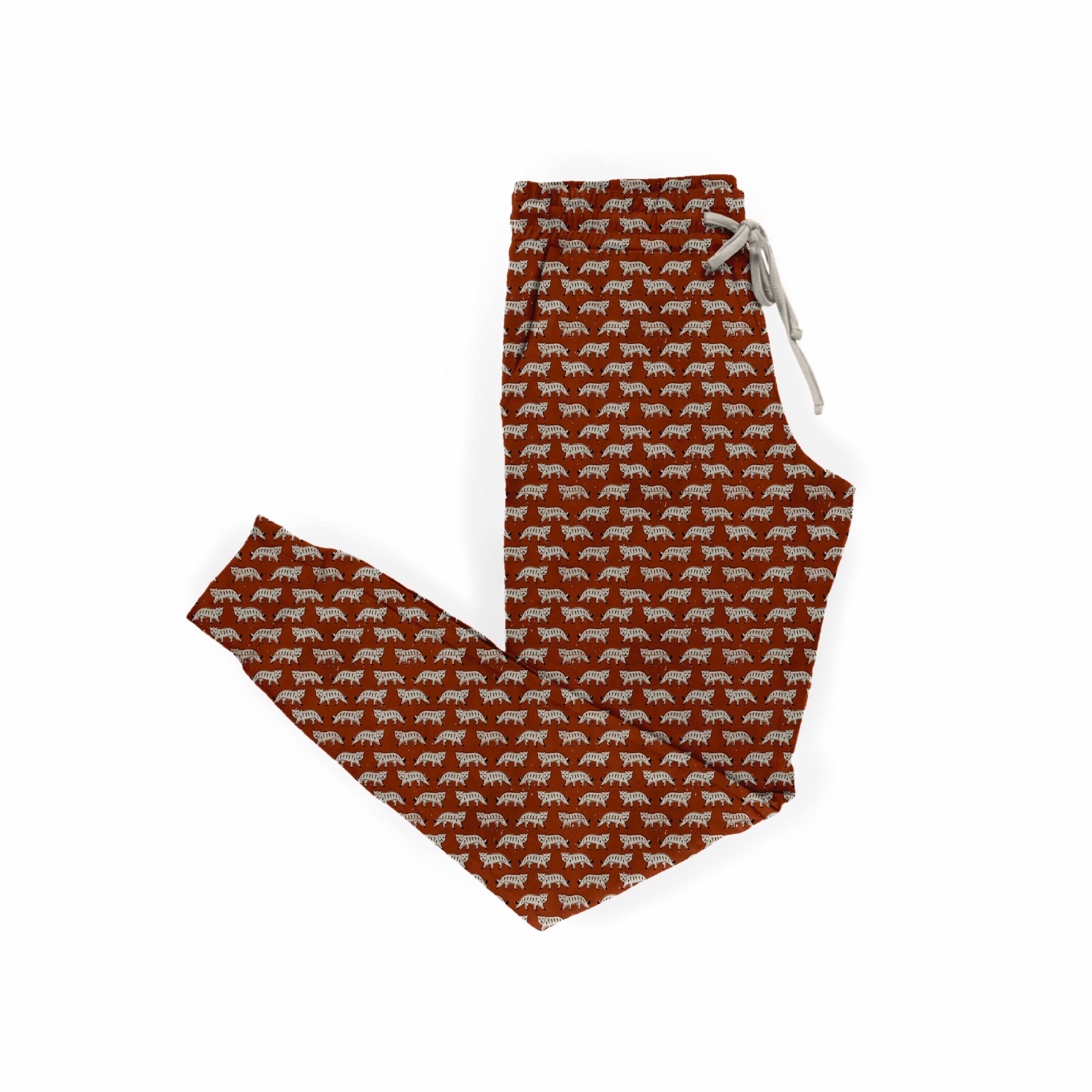 Terracotta Tigers Ribbed Women's Modal Jersey Joggers - Soft Lounge Pants for Yoga, Running & Casual Wear