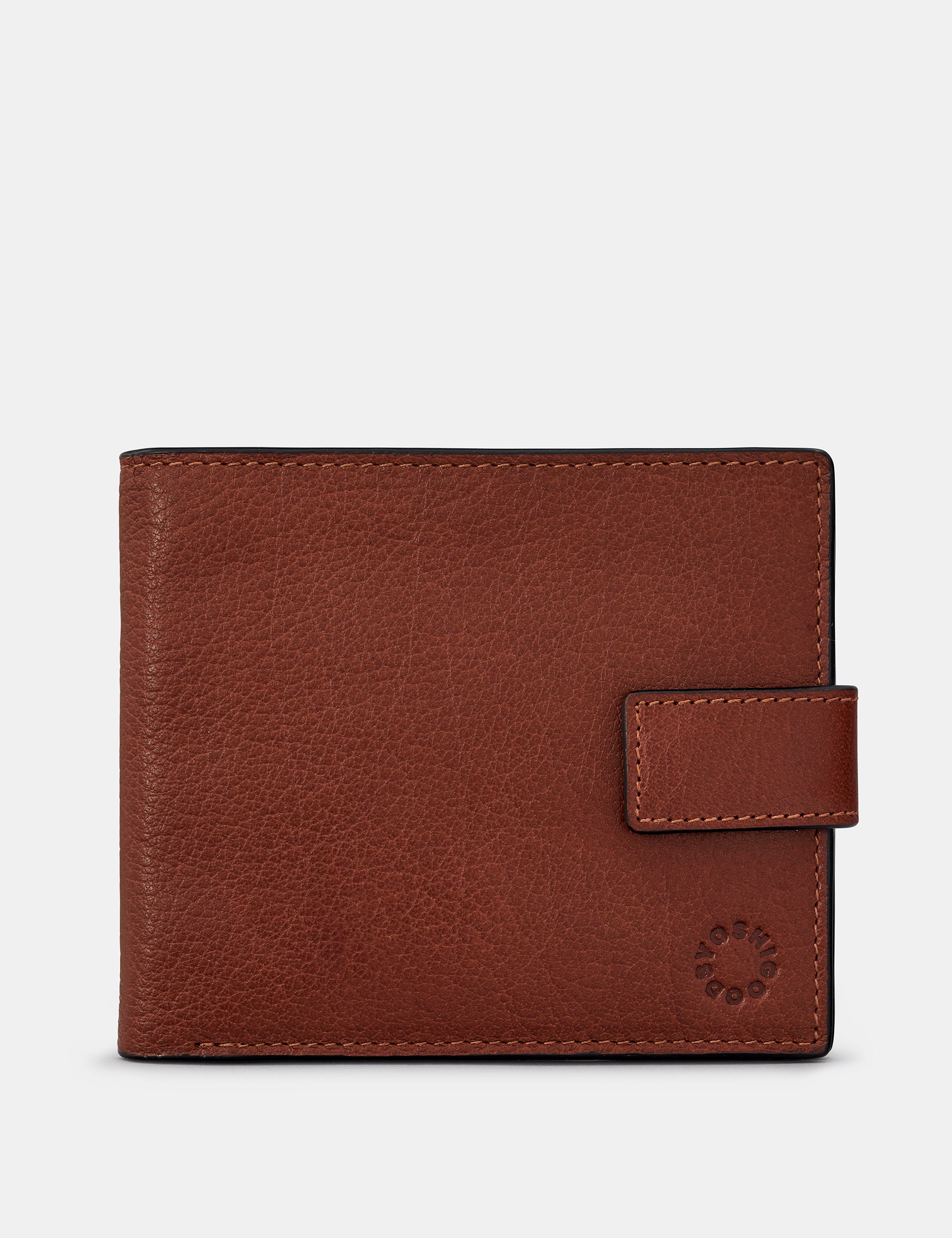 Premium Two-Fold Brown Leather Wallet with Tab - Slim RFID Blocking Bifold Wallet for Men - Perfect for Everyday Use, Travel & Business