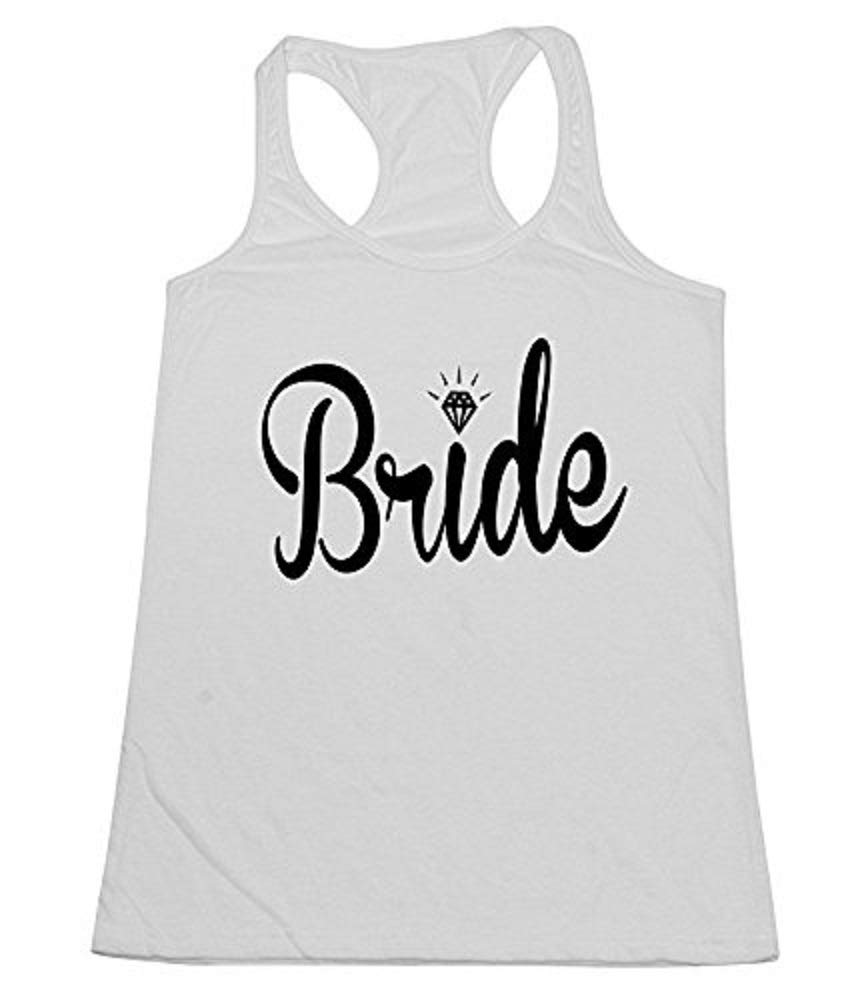 P&B Wedding Bride White Text Women's Tank Top - Comfortable Bridal Shirt for Bachelorette Party, Bridal Shower & Honeymoon