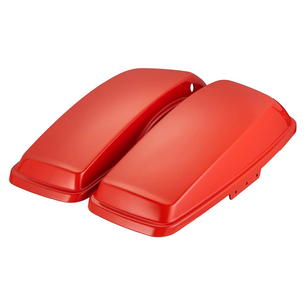 **Moto Onfire Saddlebag Regular Lids for Harley Touring Street Glide Hard Saddlebags (2014-2020) - Extended Bags in Laguna Orange - Perfect for Long Rides & Motorcycle Storage**