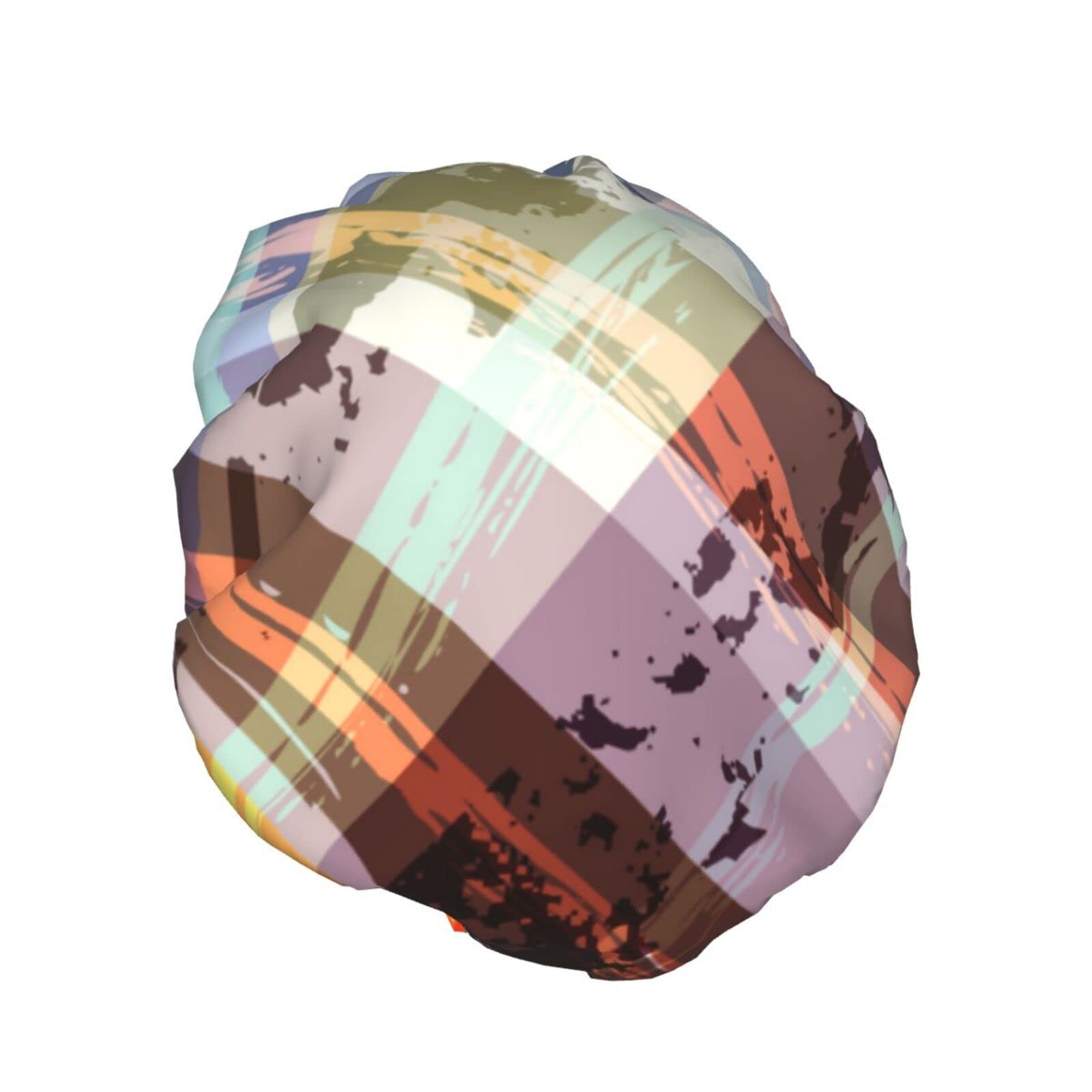 Waterproof Reusable Shower Cap for Women - Double Layer Colored Twill Lattice Bath Hair Cover | Perfect for Shower, Bathing, Swimming & Salon Use