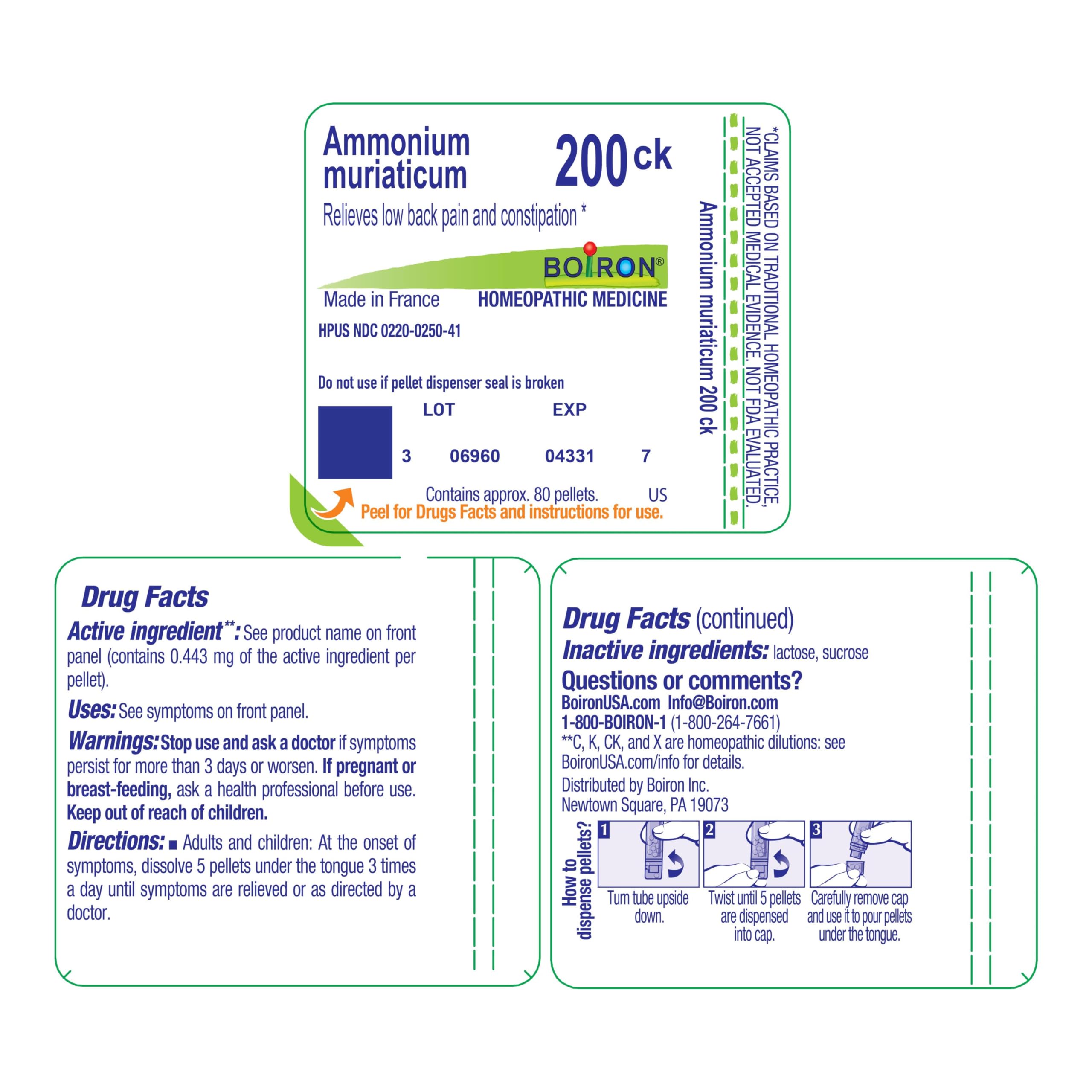 BOIRON USA Ammonium Muriaticum 200ck Homeopathic Medicine for Cold & Allergy Relief - Natural Health & Beauty Remedy for Sinus Congestion, Cough & Respiratory Support - Perfect for Seasonal Wellness & Holistic Healing
