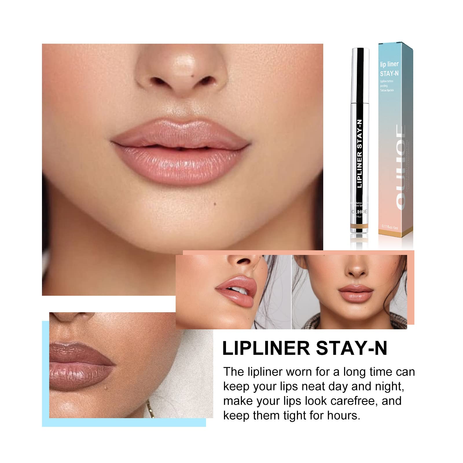 Peel Off Lip Liner - Clear Moisturizing Crystal Stone Nourishing Lip Oil | Waterproof Long-Lasting Lip Stain for All Skin Types | Hydrating Makeup Butter 5ml | Perfect for Daily Wear, Special Occasions & Makeup Looks