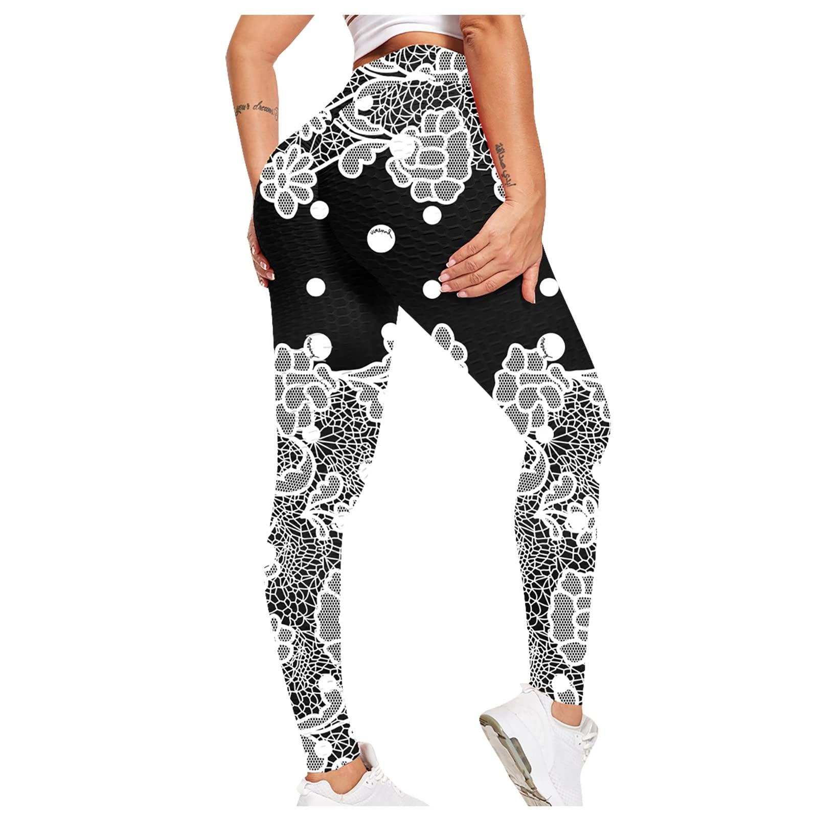 High Waisted Scrunch Butt Lifting Leggings for Women - Textured Tummy Control Workout Pants for Yoga, Gym & Running