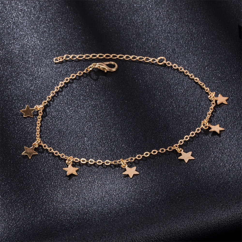 Simple Star Fashion Anklet Jewelry - Elegant Adjustable Ankle Bracelet for Women | Perfect for Beach, Summer & Boho Outfits