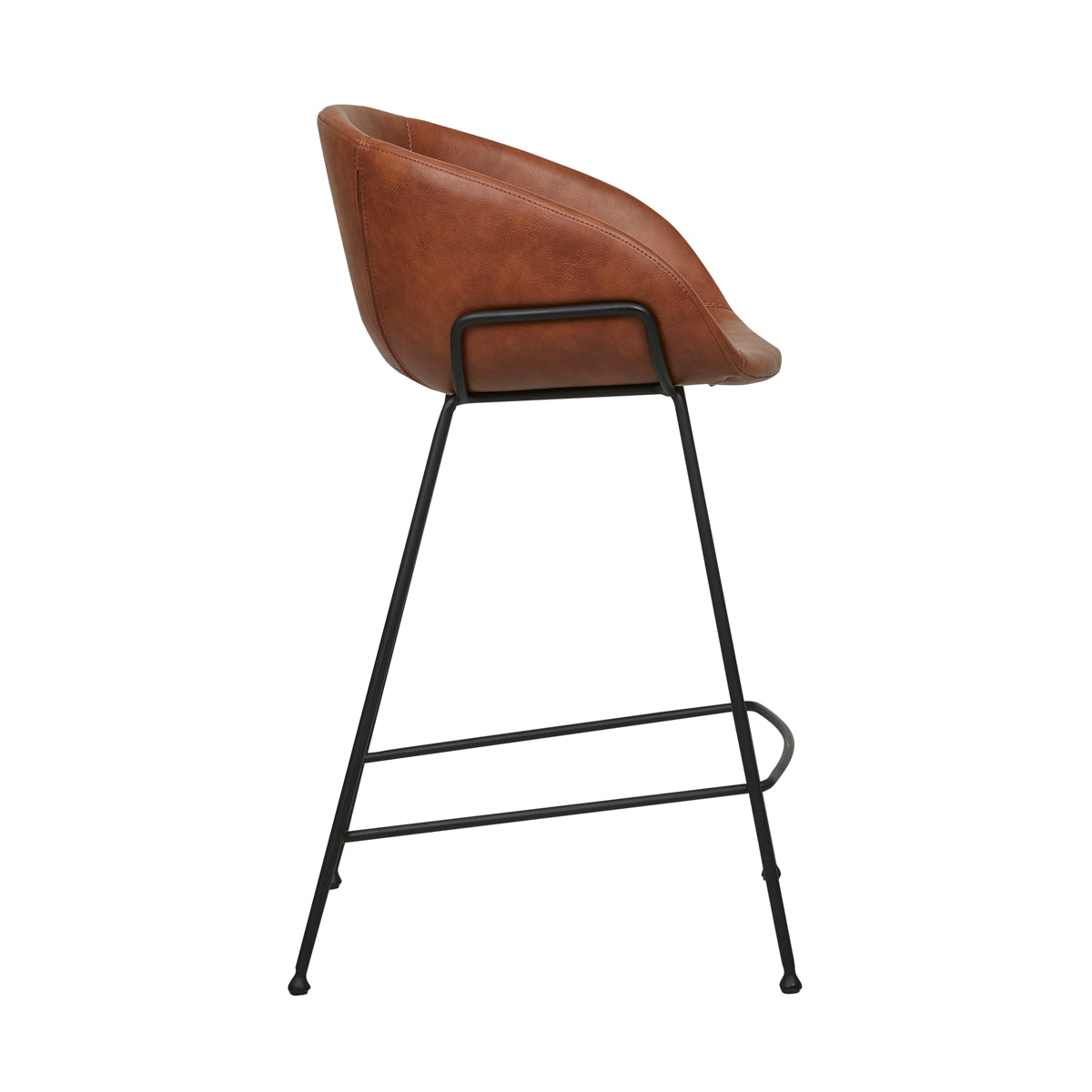 Premium Duke Leatherette Bar Stool (26 Inch Height) - Modern PU Leather Counter Height Stool for Kitchen Island, Breakfast Bar & Home Pub Decor