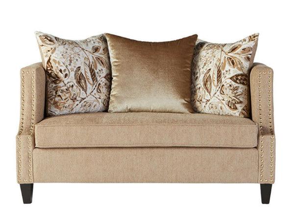 Simone Flax Loveseat 17550LS - Modern Upholstered 2-Seater Sofa for Living Room, Small Space & Apartment - Perfect for Lounge, Reading Nook & Cozy Home Decor