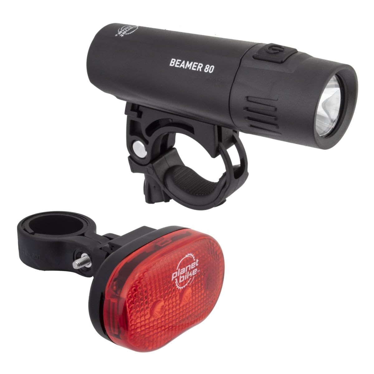 Planet Bike Beamer 80 & Blinky 3 Bike Light Set - High Visibility LED Bicycle Lights for Night Riding, Commuting, and Safety Cycling Accessories