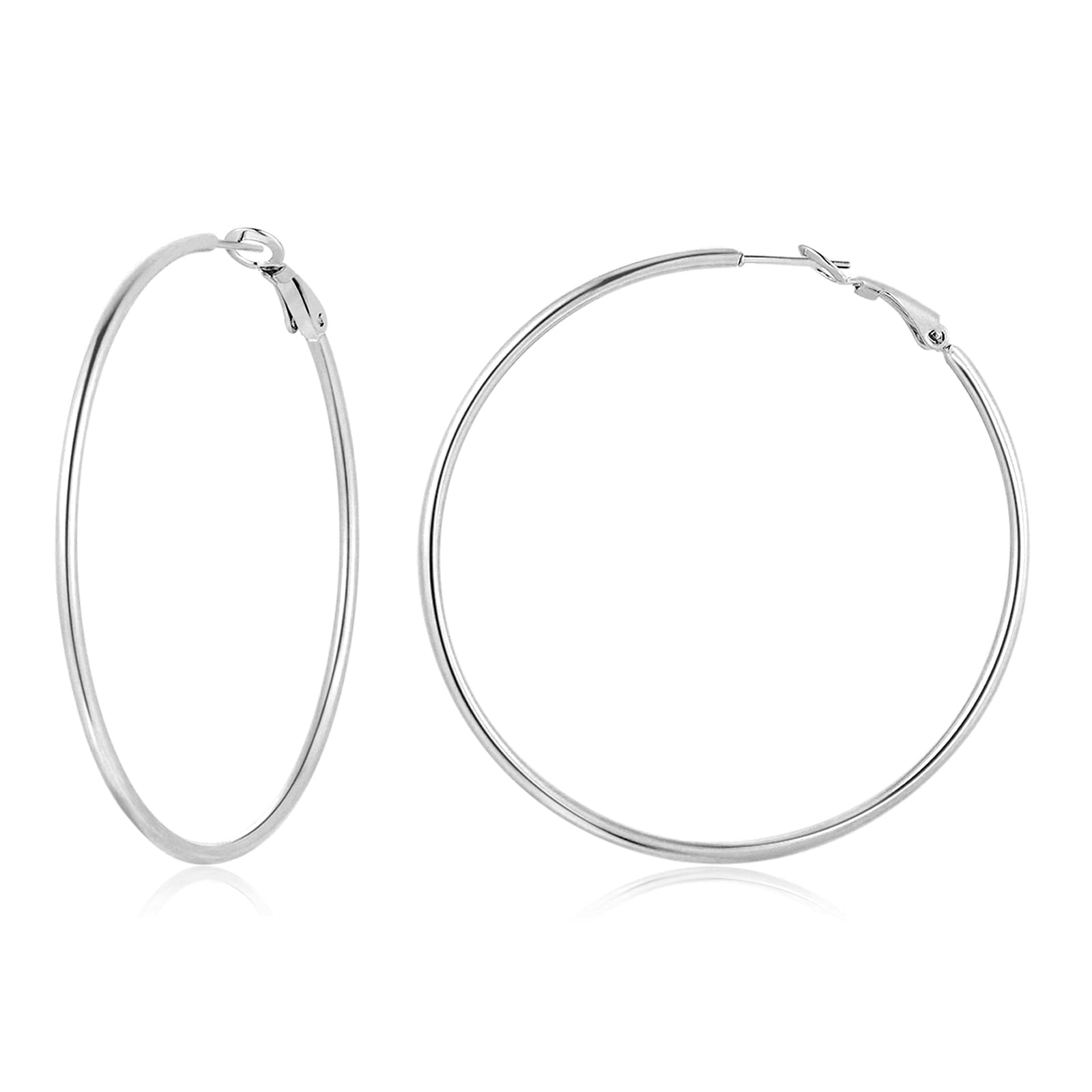 TIZU Hypoallergenic Stainless Steel Hoop Earrings for Women - 14K Gold, Rose Gold, Black & Silver - 40mm/50mm/60mm/70mm Big Hoop Earrings - Perfect for Birthday, Mother's Day Gifts & Everyday Fashion Jewelry