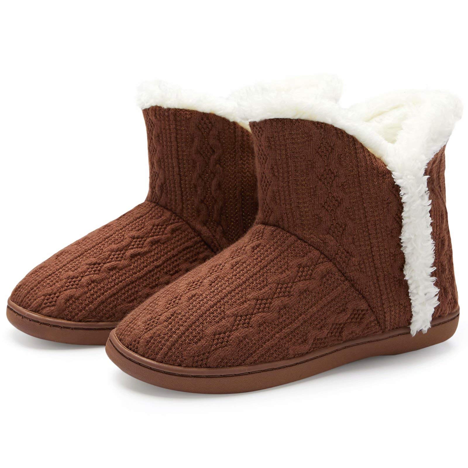 TUOBUQU Women's Warm Fuzzy Bootie Slippers - Cozy Plush Indoor/Outdoor Winter House Shoes for Women - Perfect for Home, Office & Winter Comfort